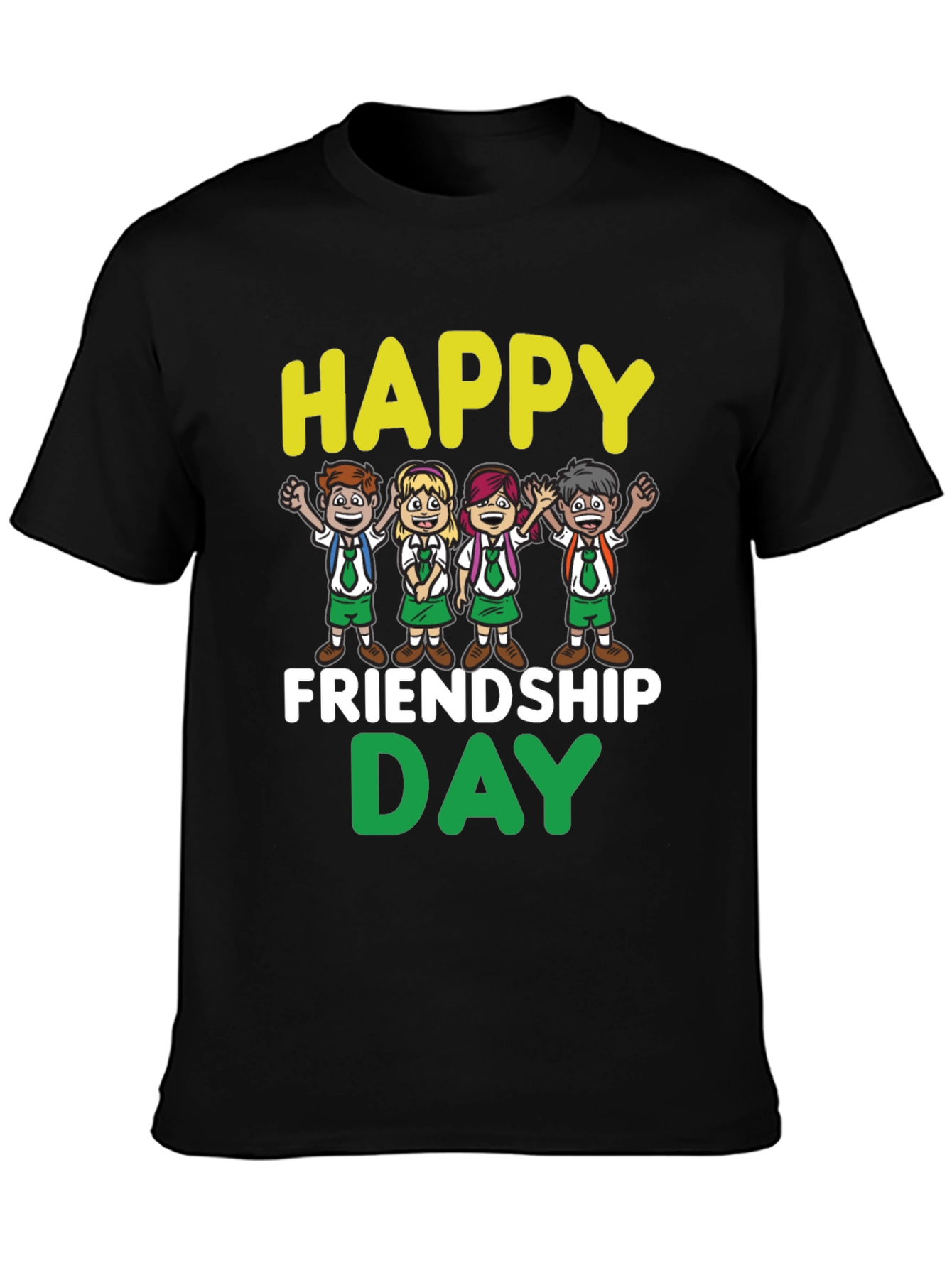 Happy Friendship Day T-Shirt - Fun Cartoon Kids Design