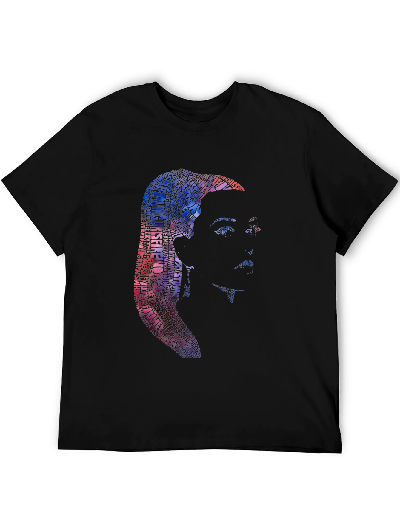 Word Art Silhouette Graphic Tee - Black