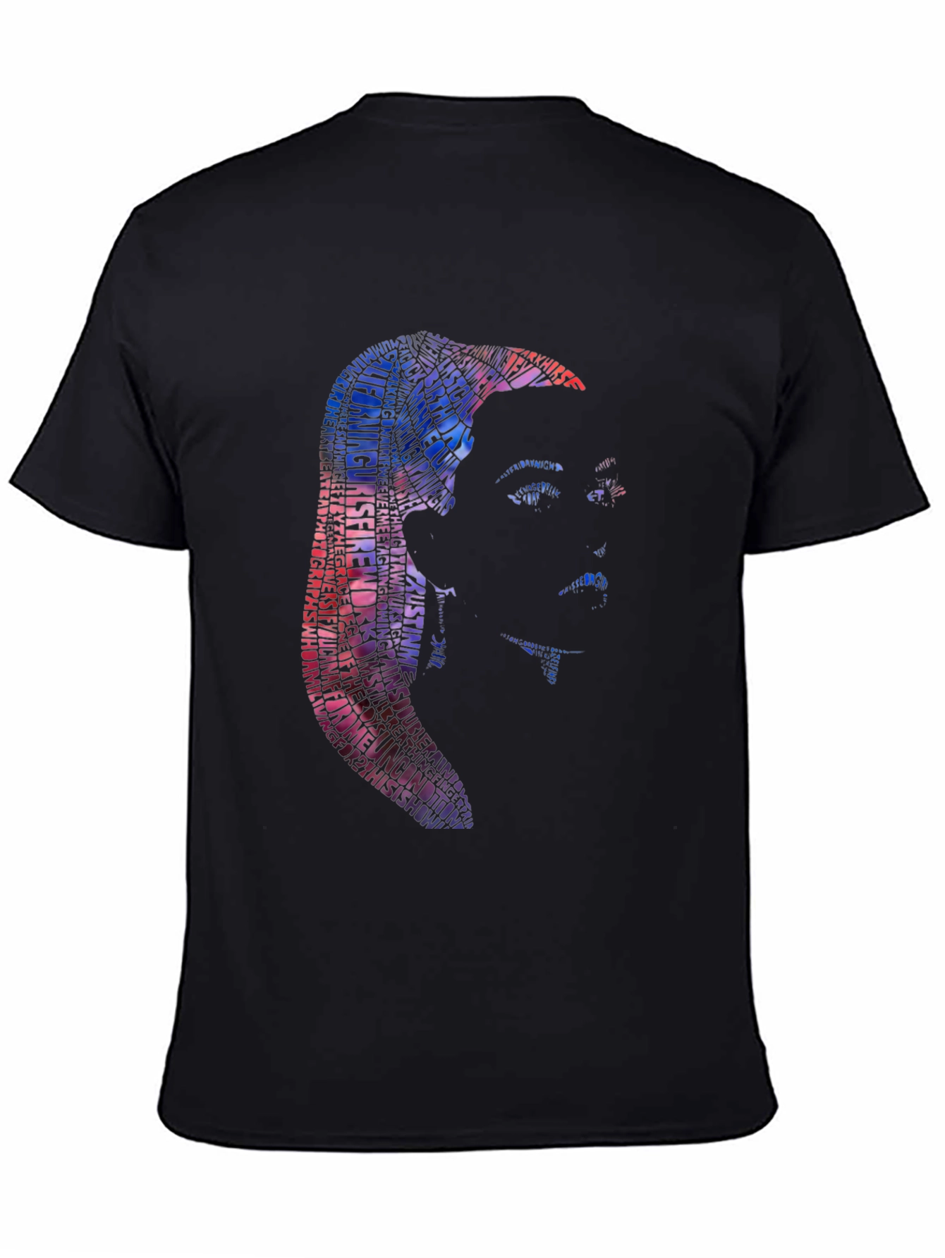 Word Art Silhouette Graphic Tee - Black