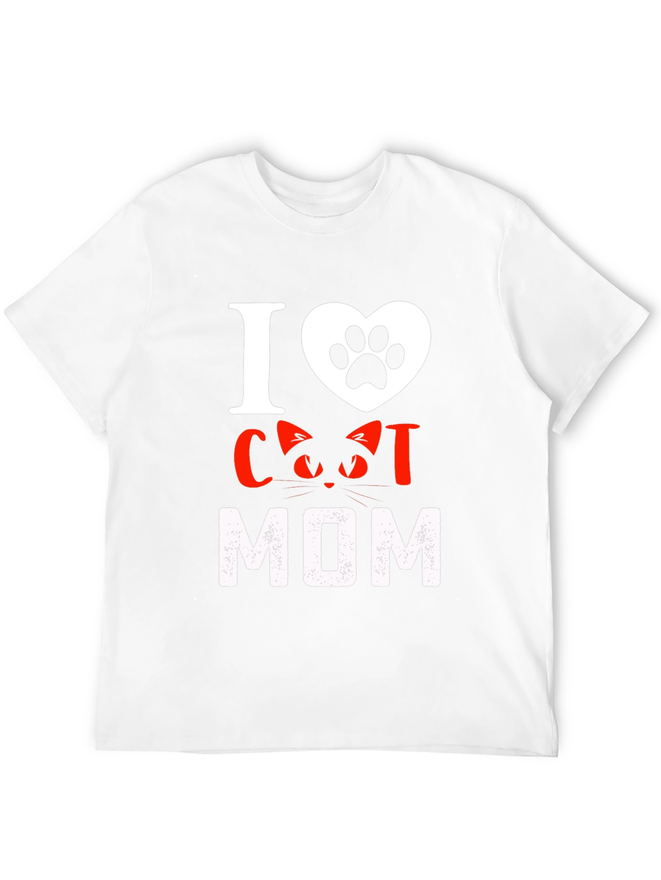 I Love Cat Mom T-Shirt - Black