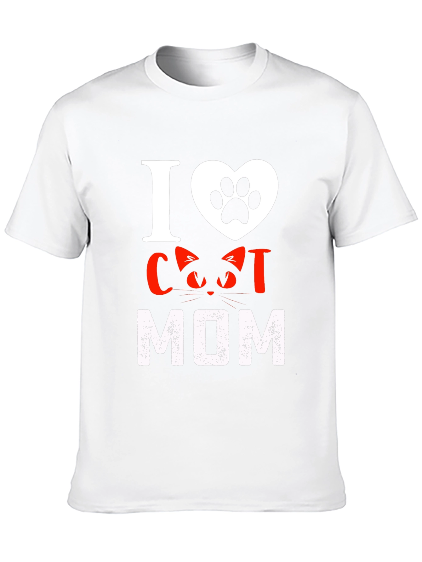 I Love Cat Mom T-Shirt - Black