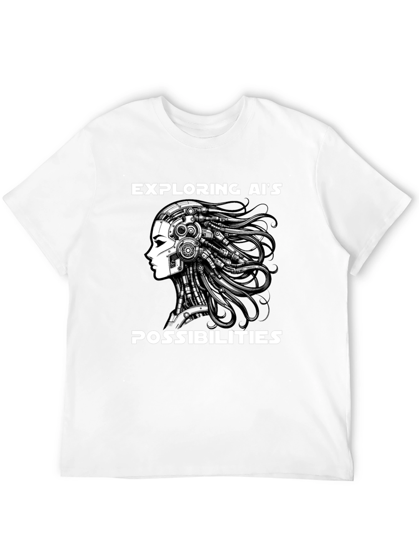 Exploring AI T-Shirt - Black Cotton Blend