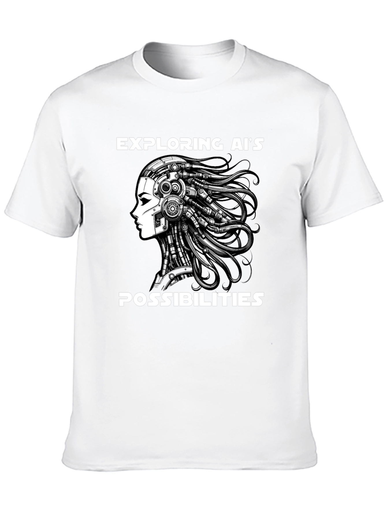Exploring AI T-Shirt - Black Cotton Blend