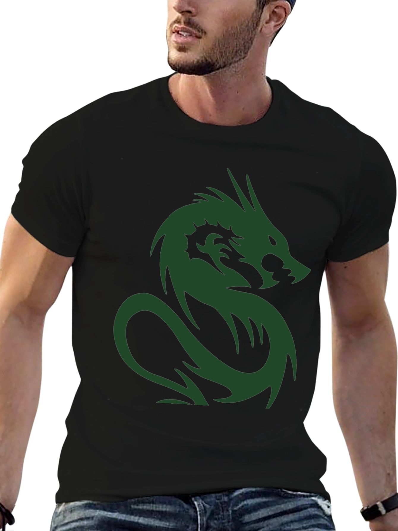 Dragon Graphic Print Crew Neck T-Shirt