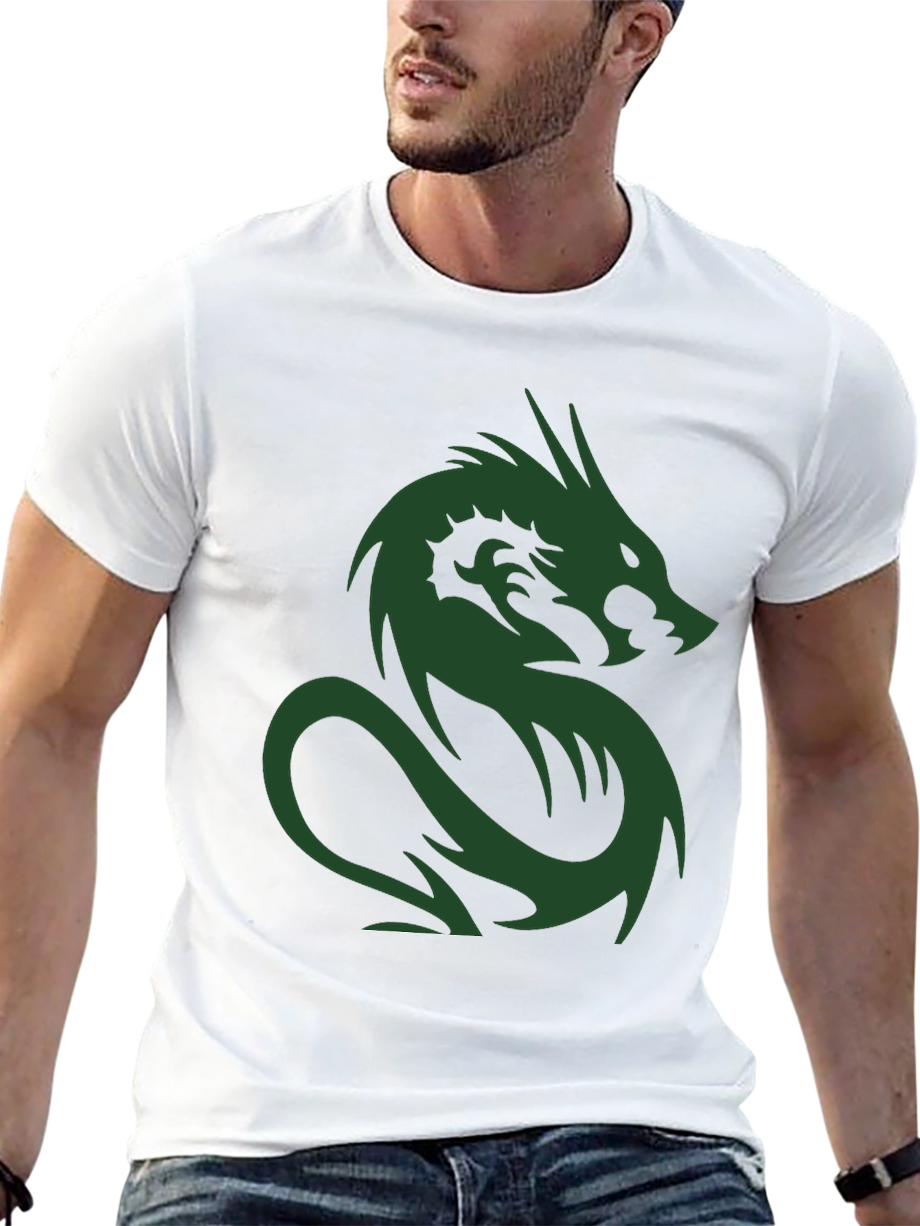 Dragon Graphic Print Crew Neck T-Shirt
