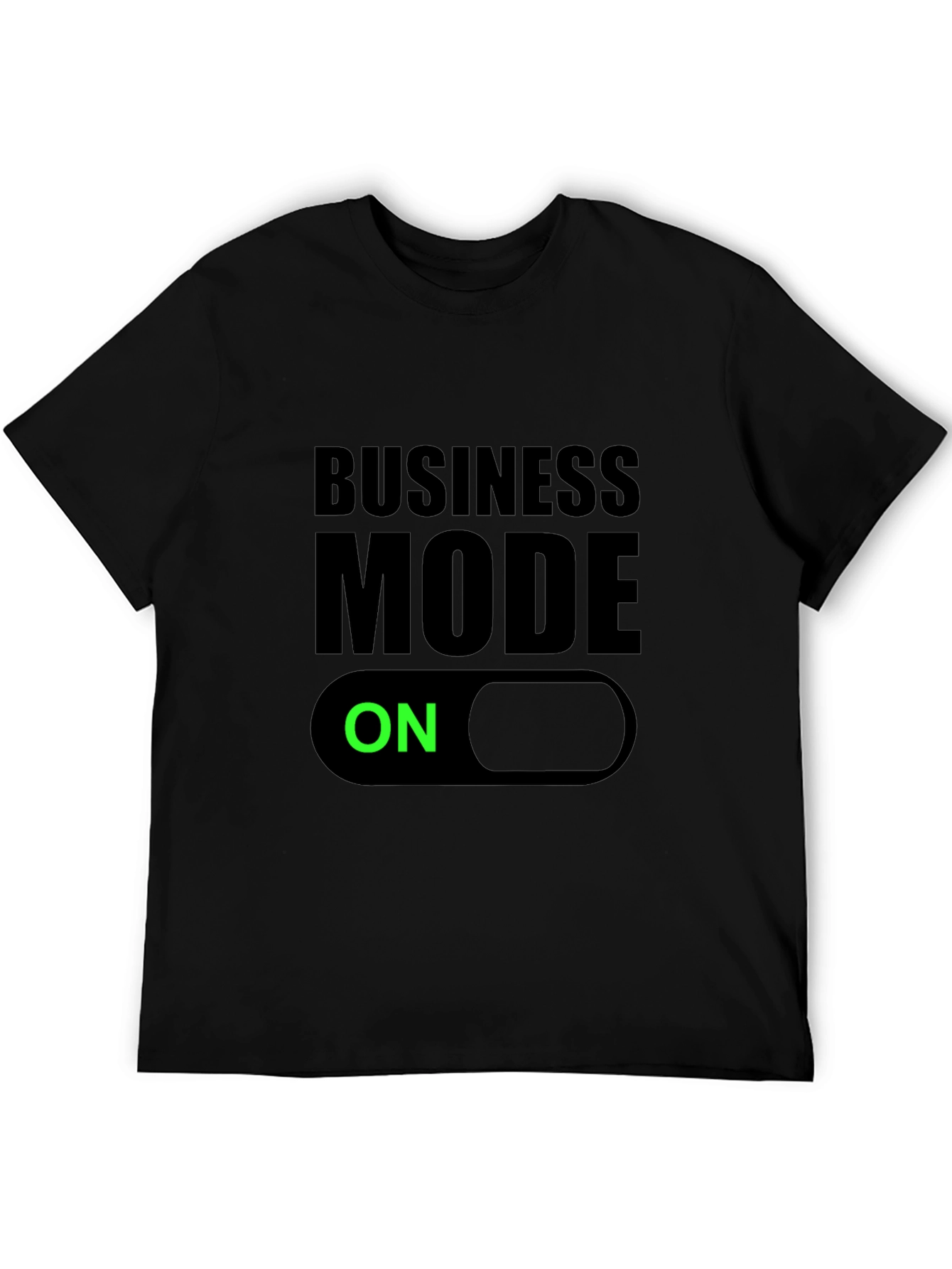 Business Mode On Black T-Shirt