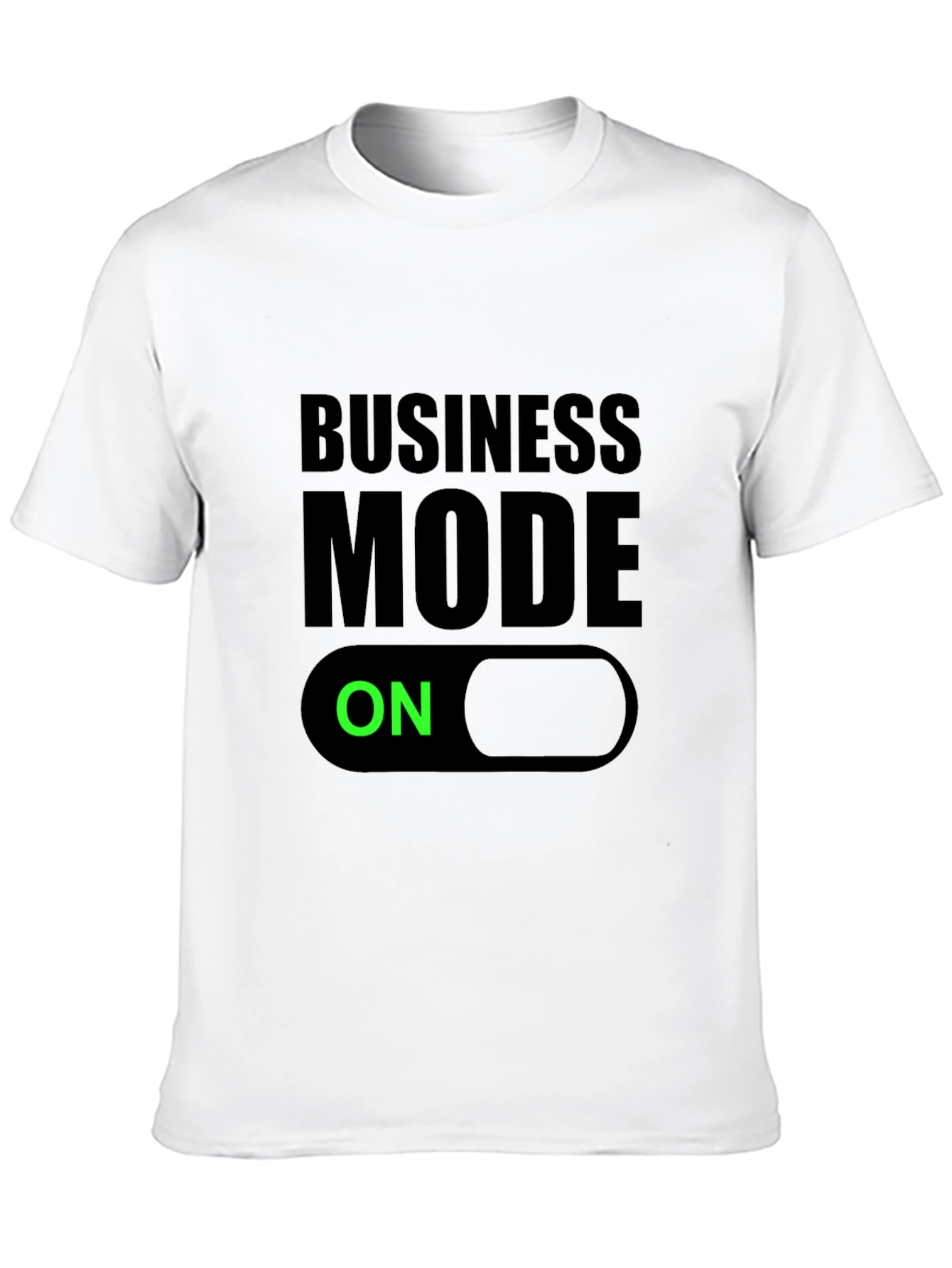 Business Mode On Black T-Shirt