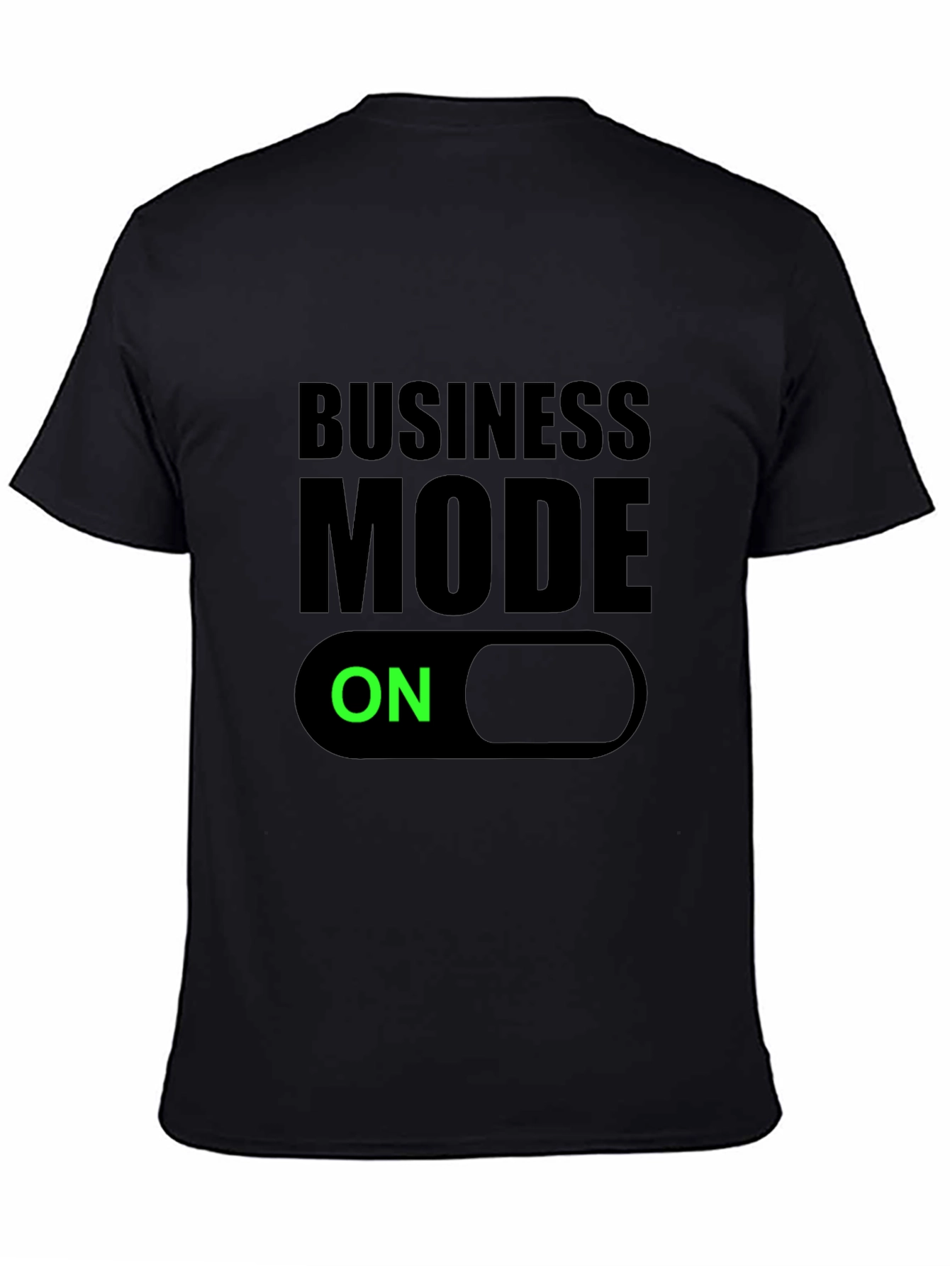 Business Mode On Black T-Shirt