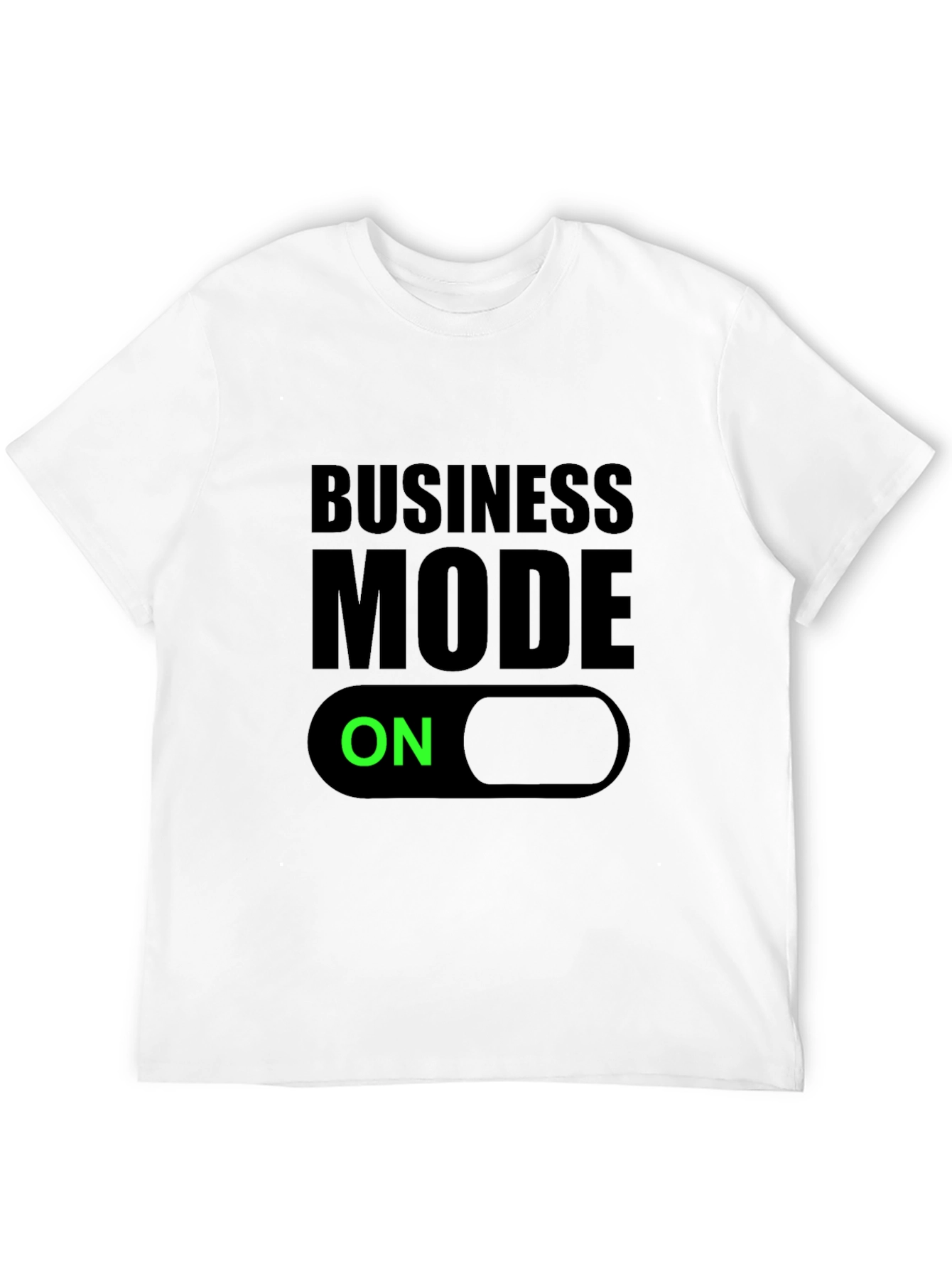 Business Mode On Black T-Shirt