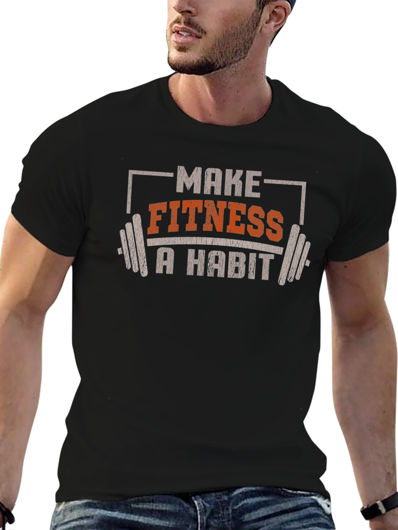 Make Fitness A Habit T-Shirt - Workout Motivation