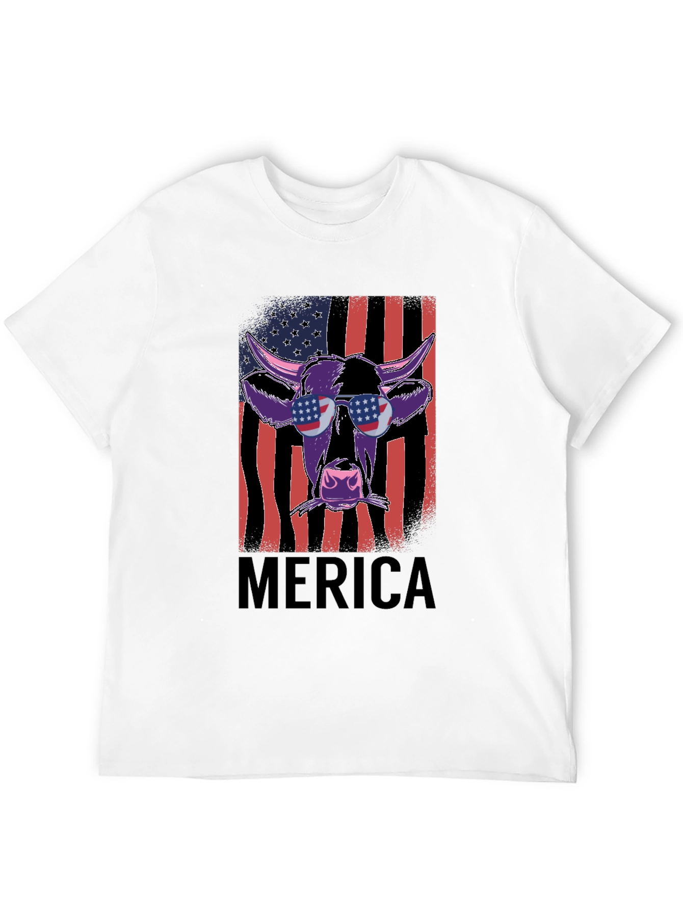 Patriotic Cow Graphic Tee - Merica Style
