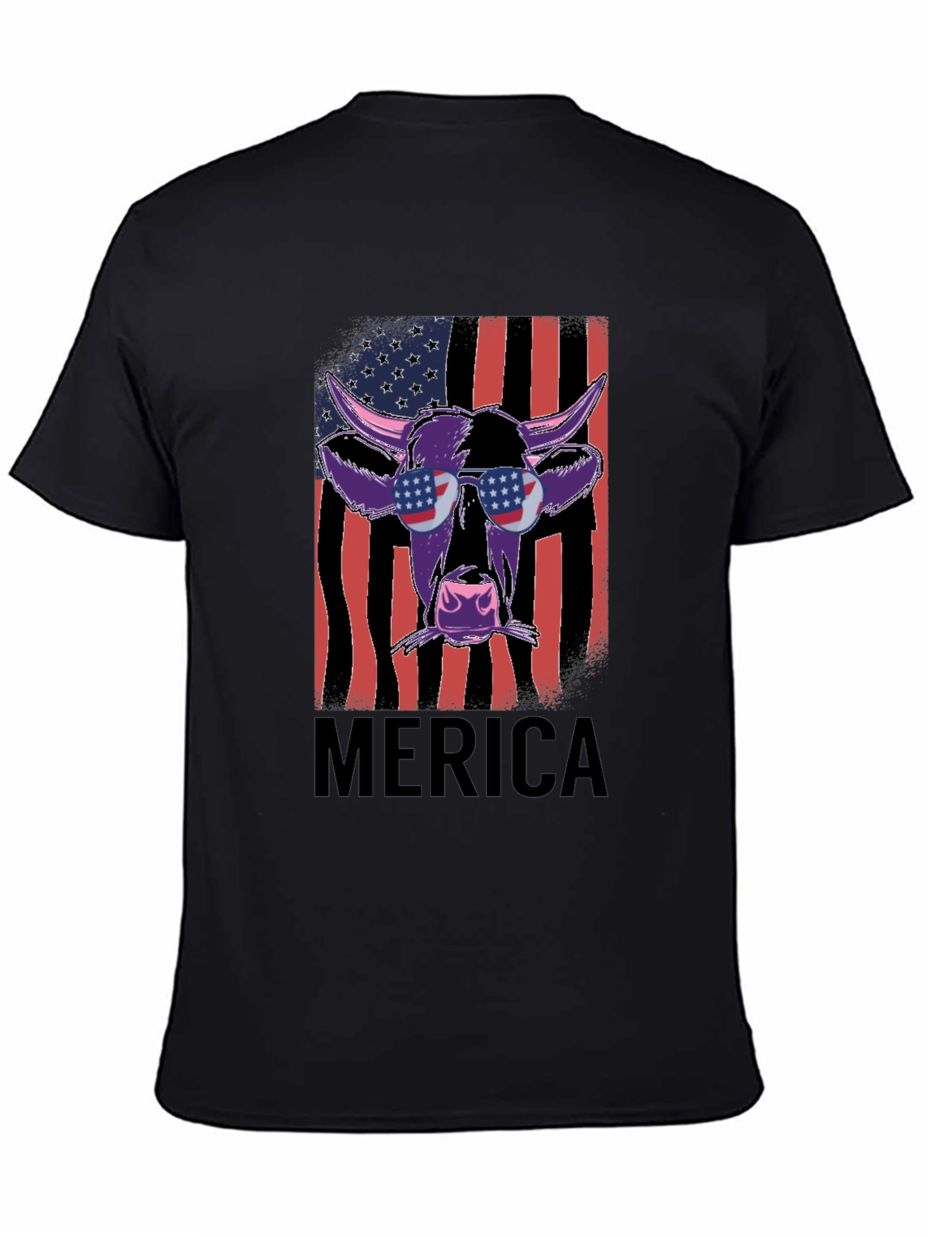 Patriotic Cow Graphic Tee - Merica Style