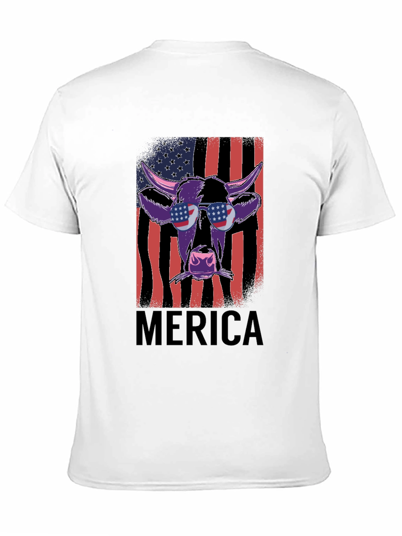 Patriotic Cow Graphic Tee - Merica Style