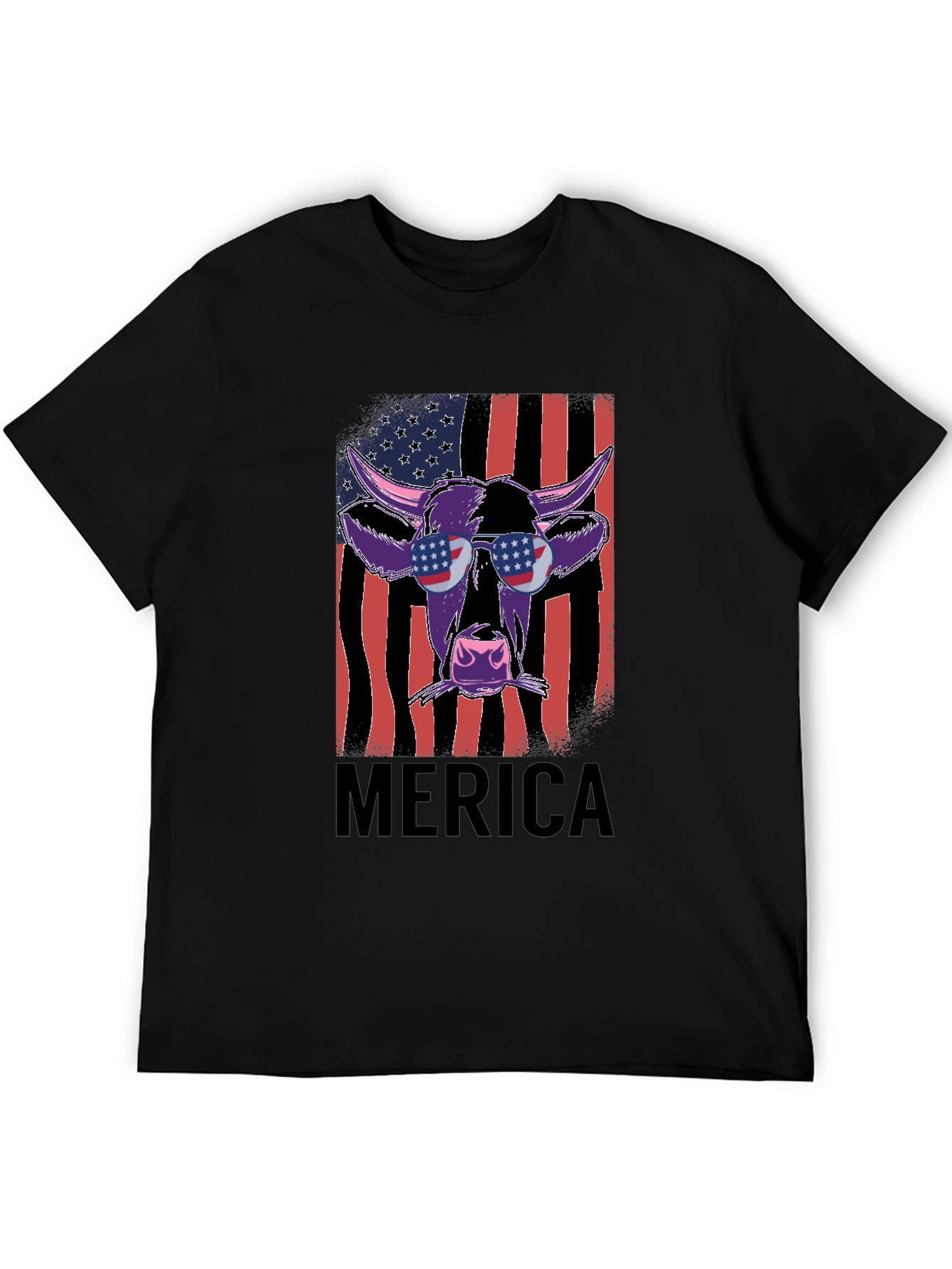 Patriotic Cow Graphic Tee - Merica Style