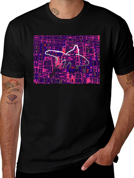 Abstract Starfish Graphic Black T-Shirt