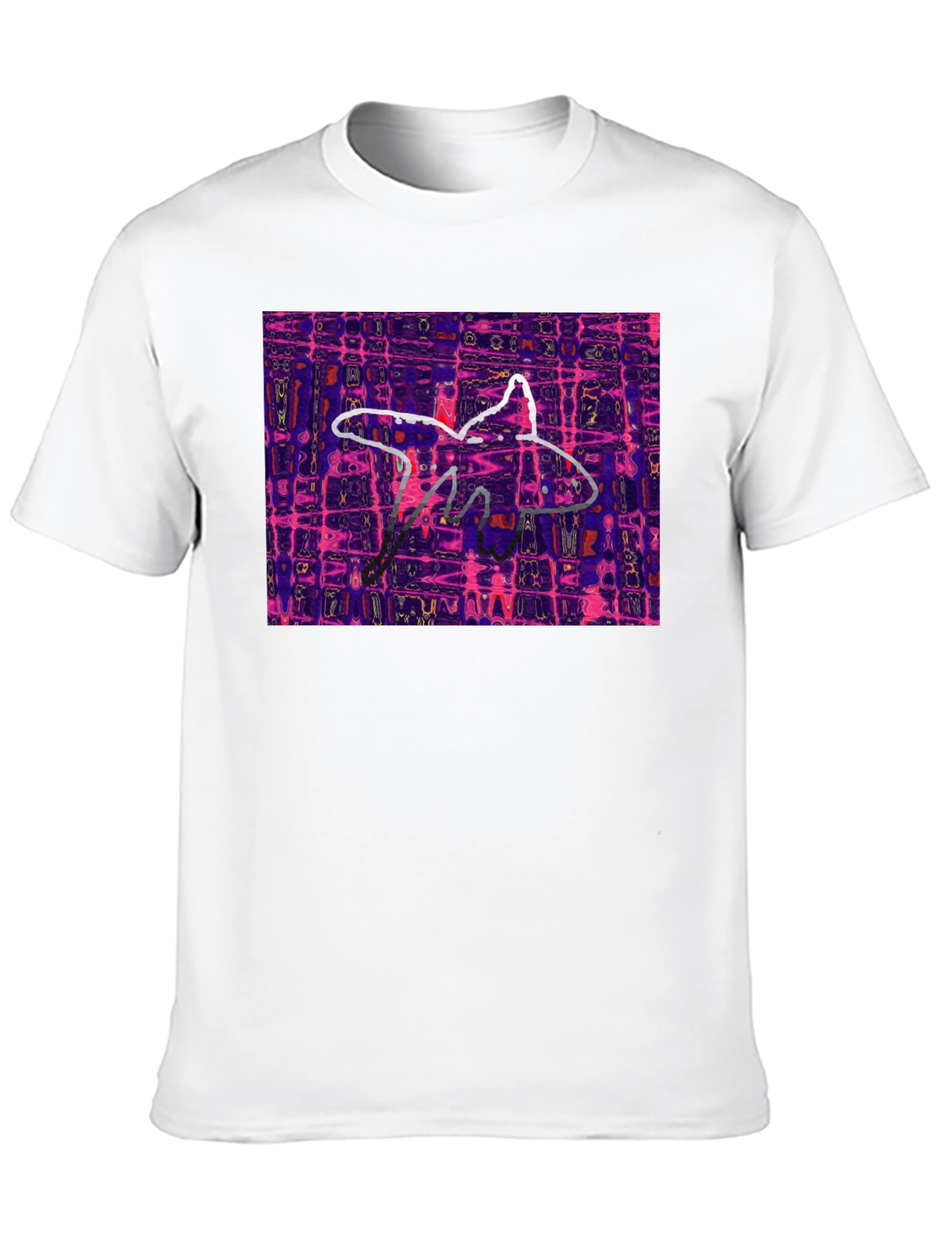 Abstract Starfish Graphic Black T-Shirt