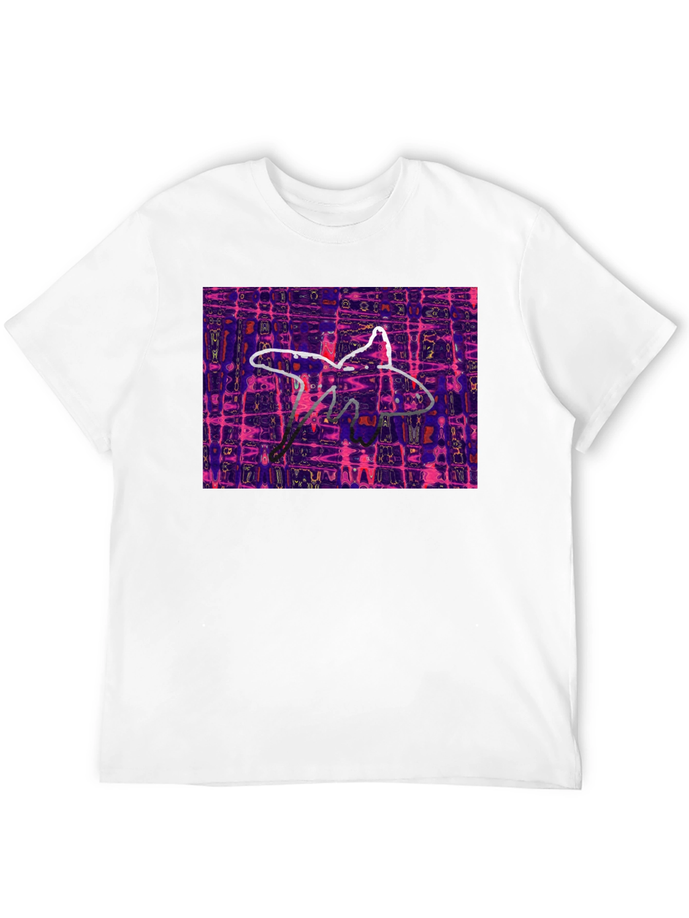 Abstract Starfish Graphic Black T-Shirt