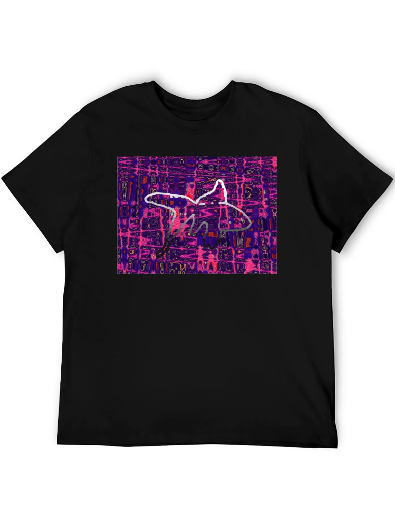 Abstract Starfish Graphic Black T-Shirt