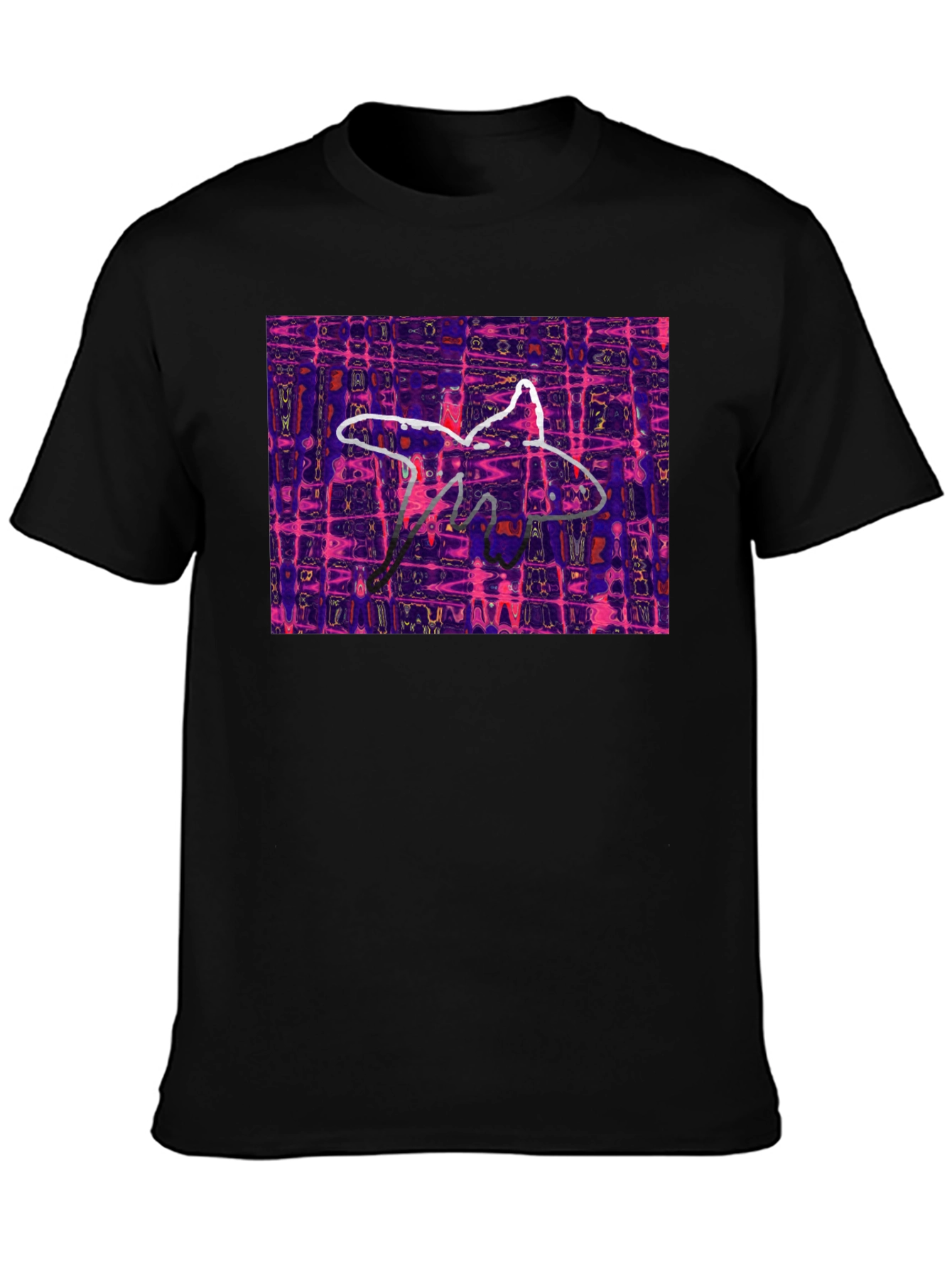 Abstract Starfish Graphic Black T-Shirt