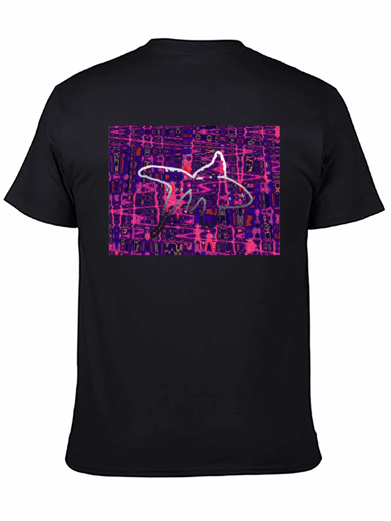 Abstract Starfish Graphic Black T-Shirt