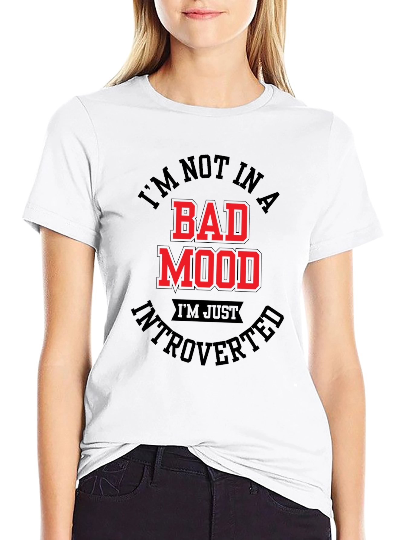 Introverted Mood T-Shirt - Black Graphic Tee