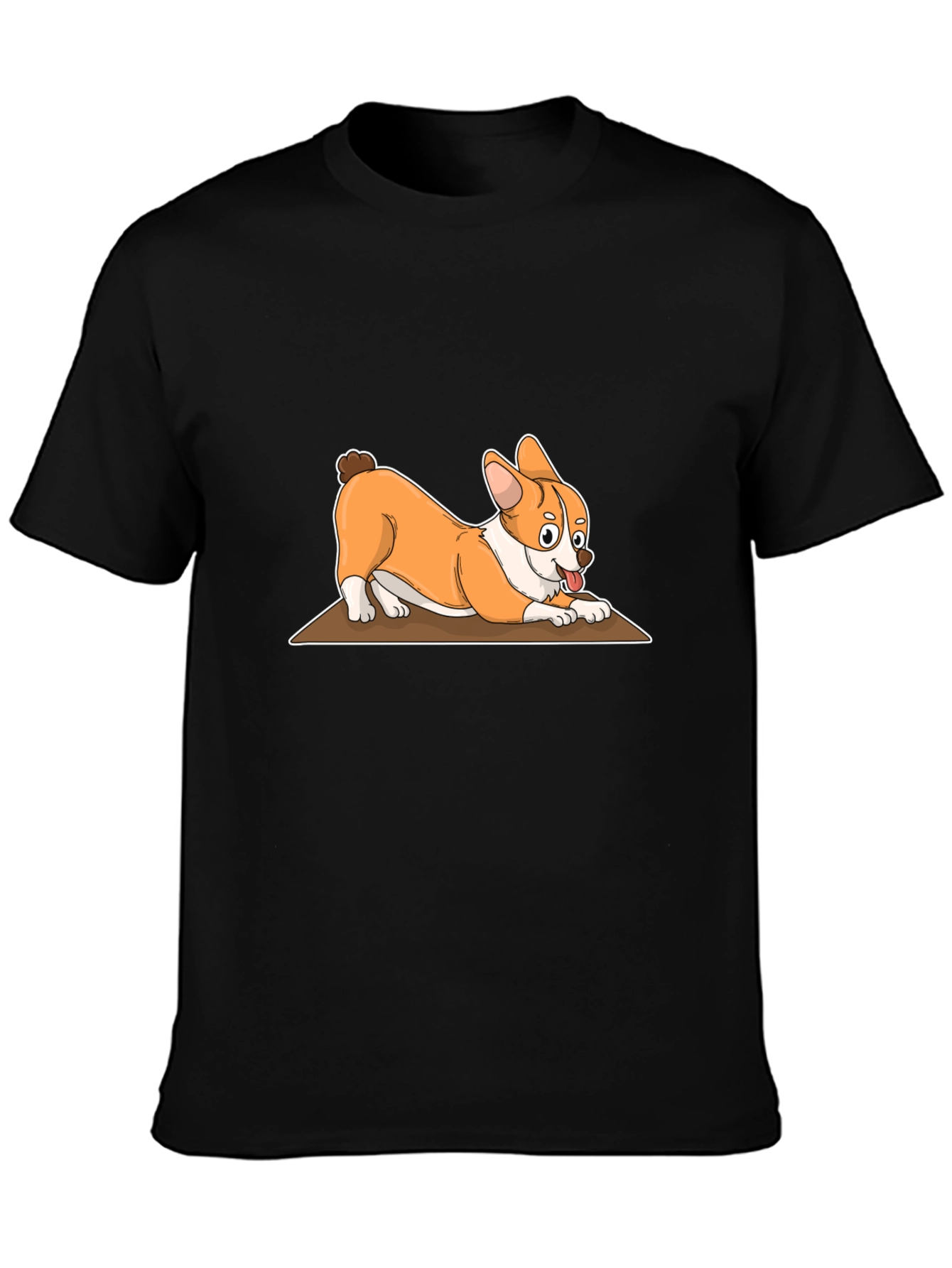 Corgi Cartoon T-Shirt - Black