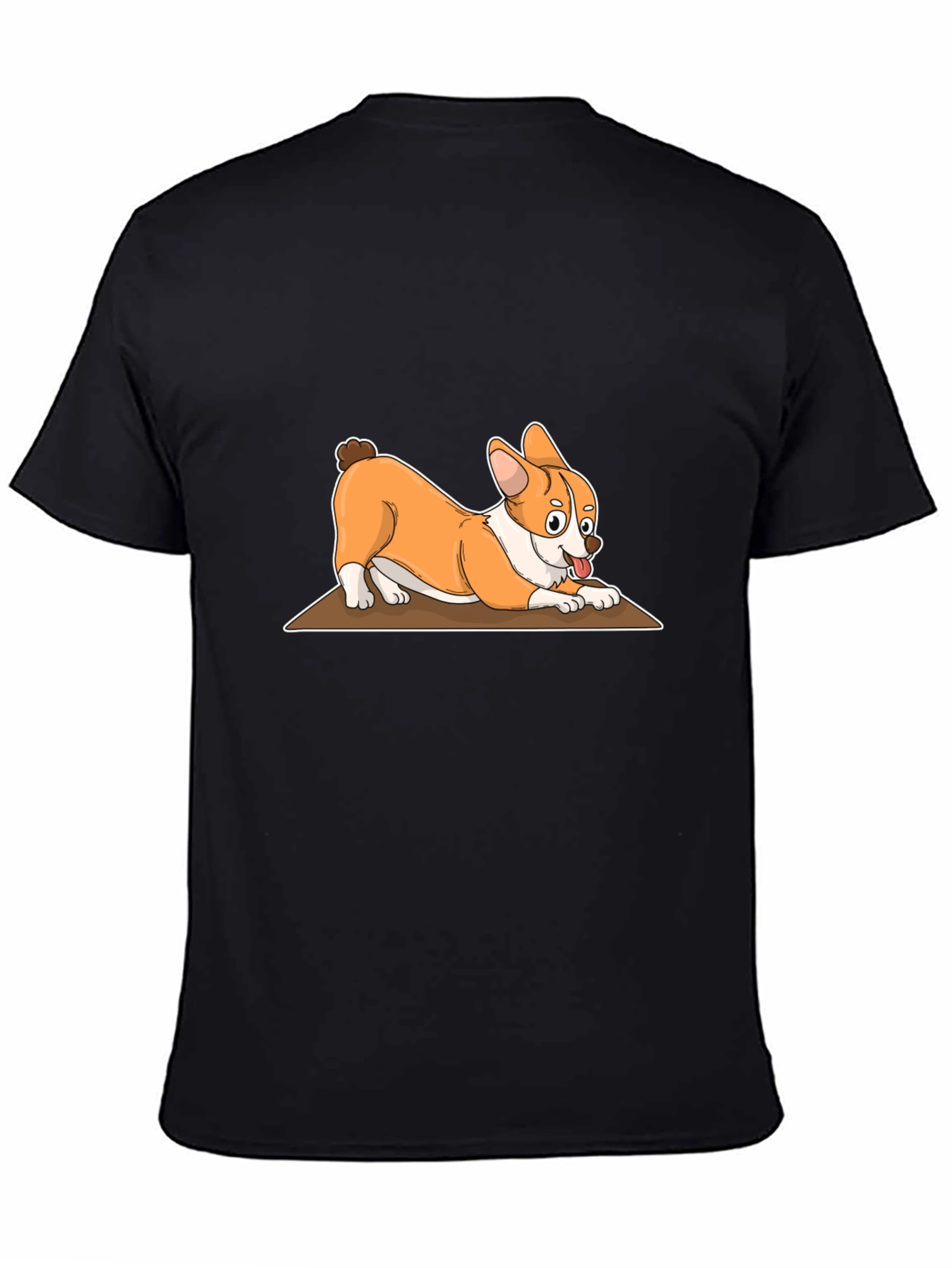 Corgi Cartoon T-Shirt - Black