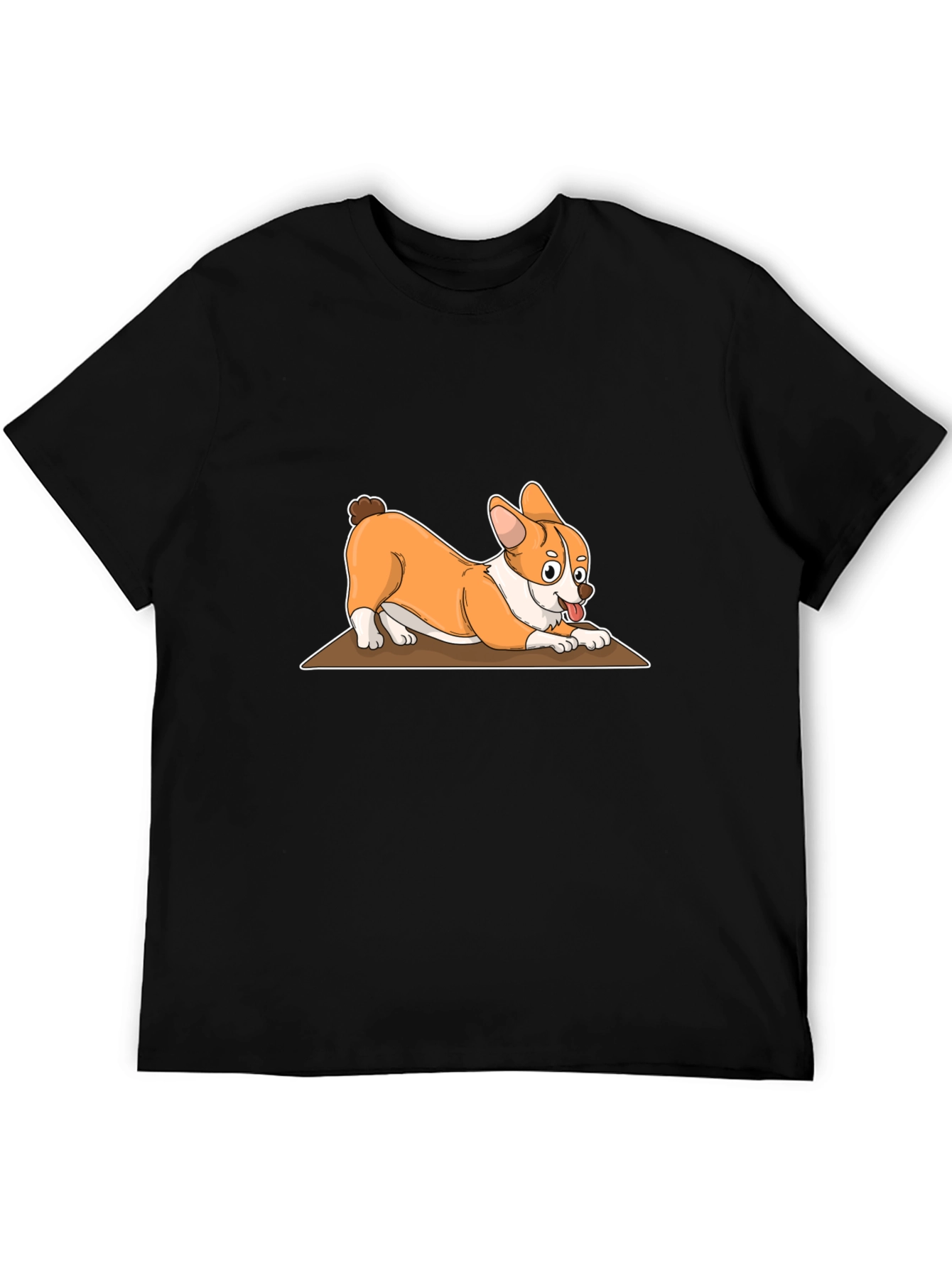 Corgi Cartoon T-Shirt - Black
