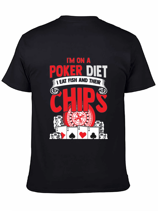 Poker Diet Graphic Tee - Eat Fish and Chips!