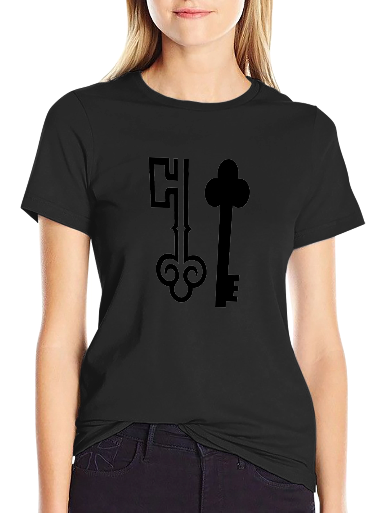 Keys Graphic Black T-Shirt for Men