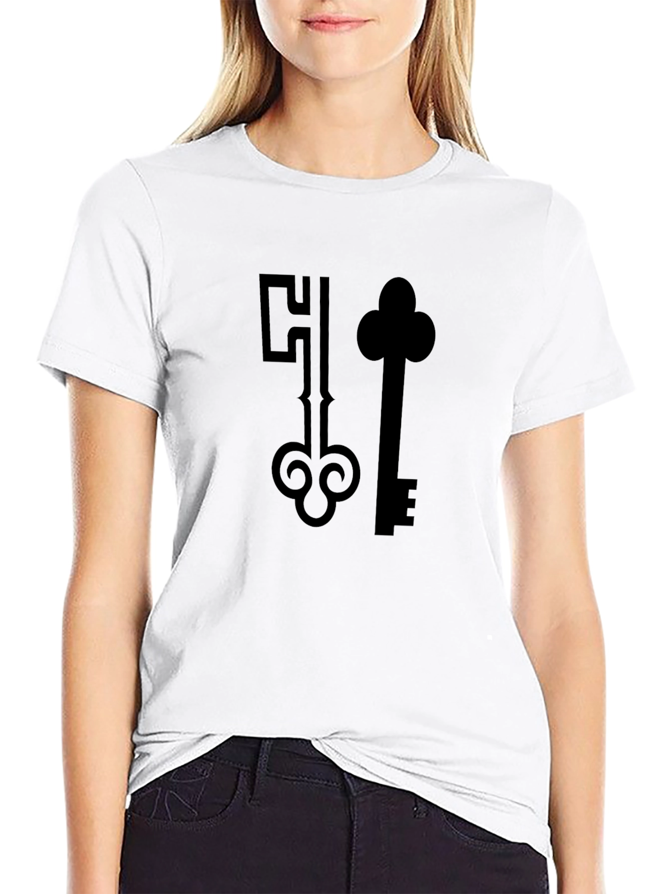 Keys Graphic Black T-Shirt for Men