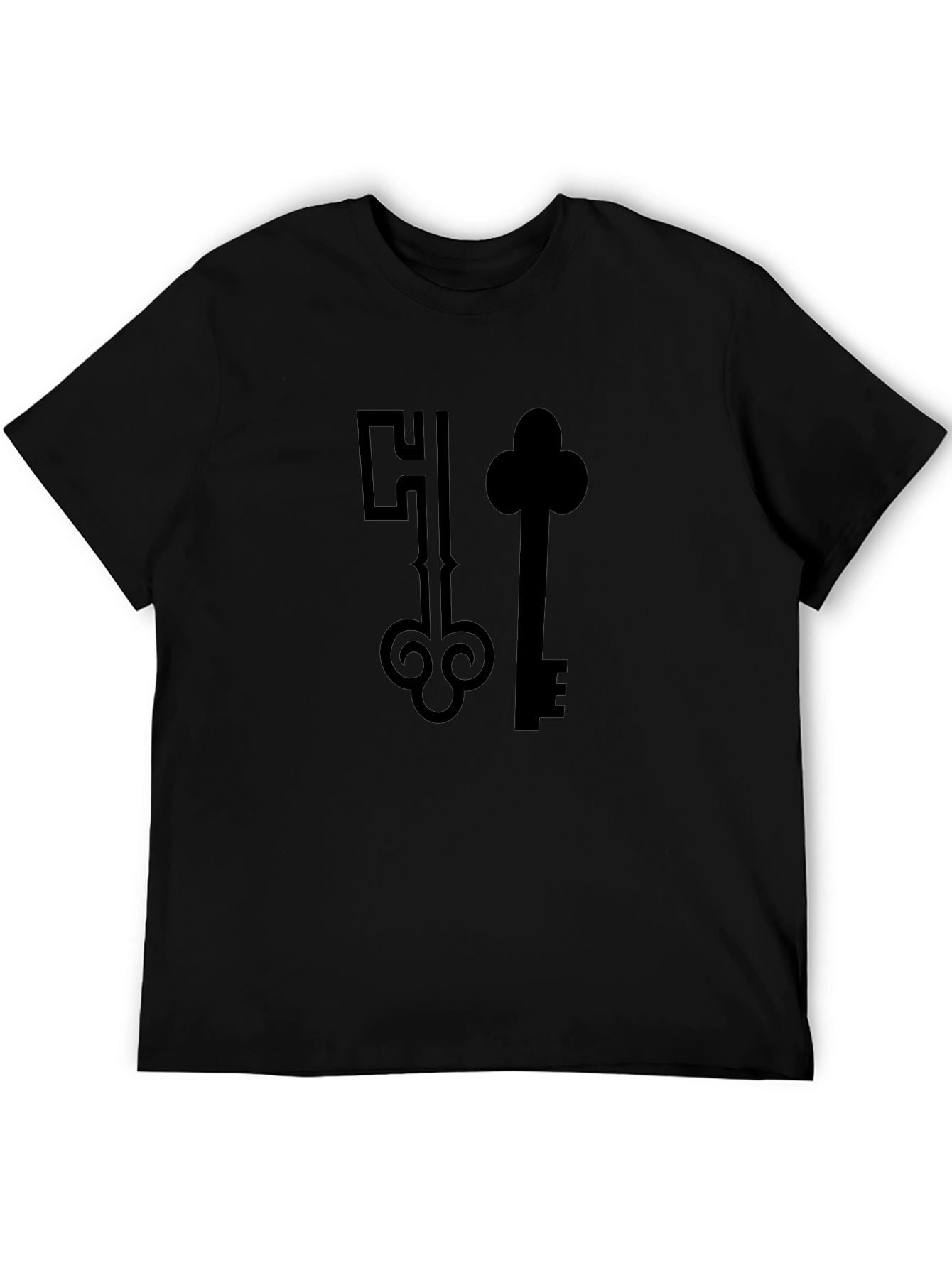 Keys Graphic Black T-Shirt for Men