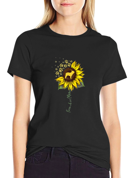 Dog Lover Sunflower Graphic Tee