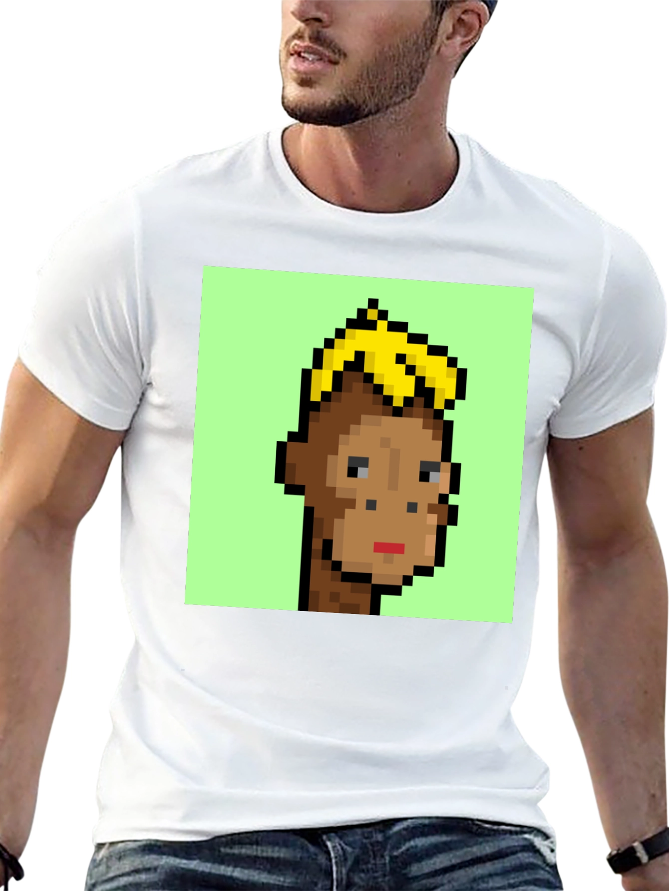 Pixelated Monkey Graphic Tee - Crypto Art Fashion