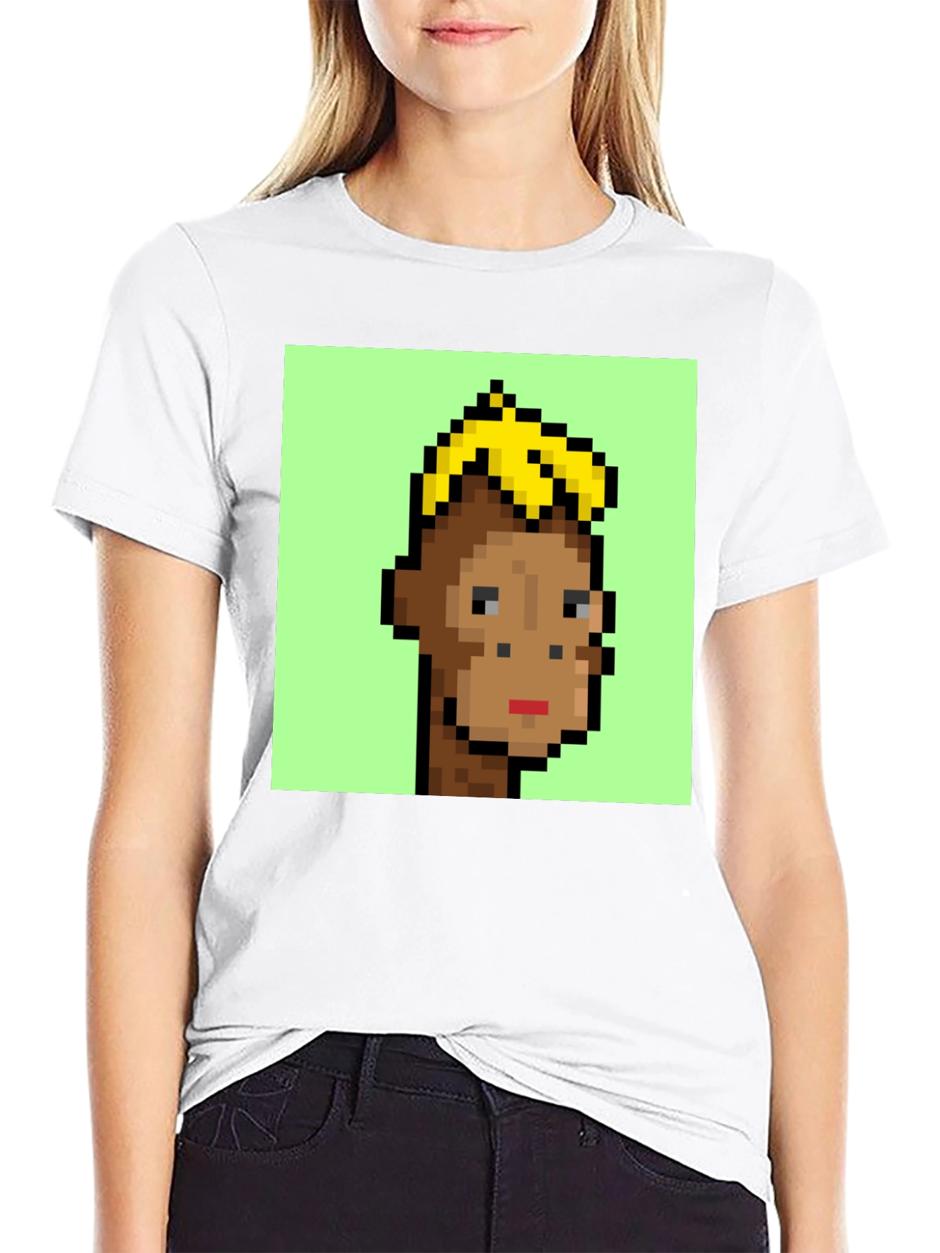 Pixelated Monkey Graphic Tee - Crypto Art Fashion