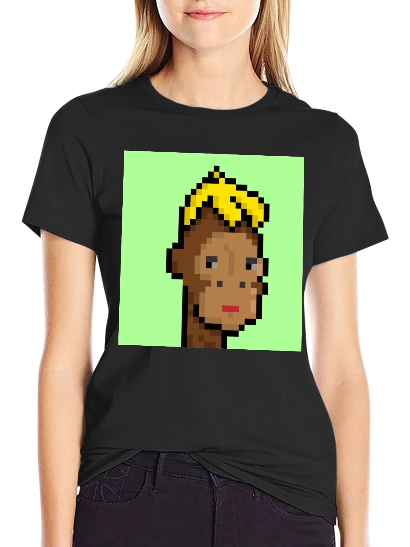 Pixelated Monkey Graphic Tee - Crypto Art Fashion