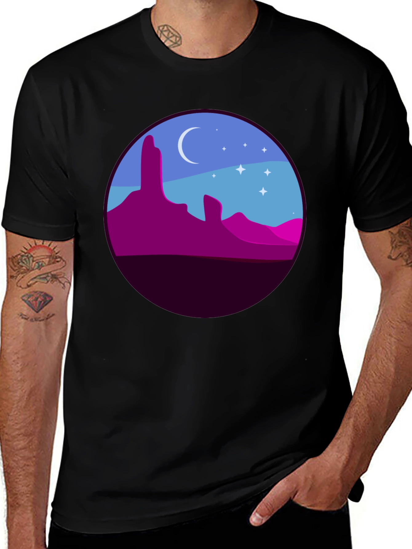 Desert Nightscape Graphic Tee