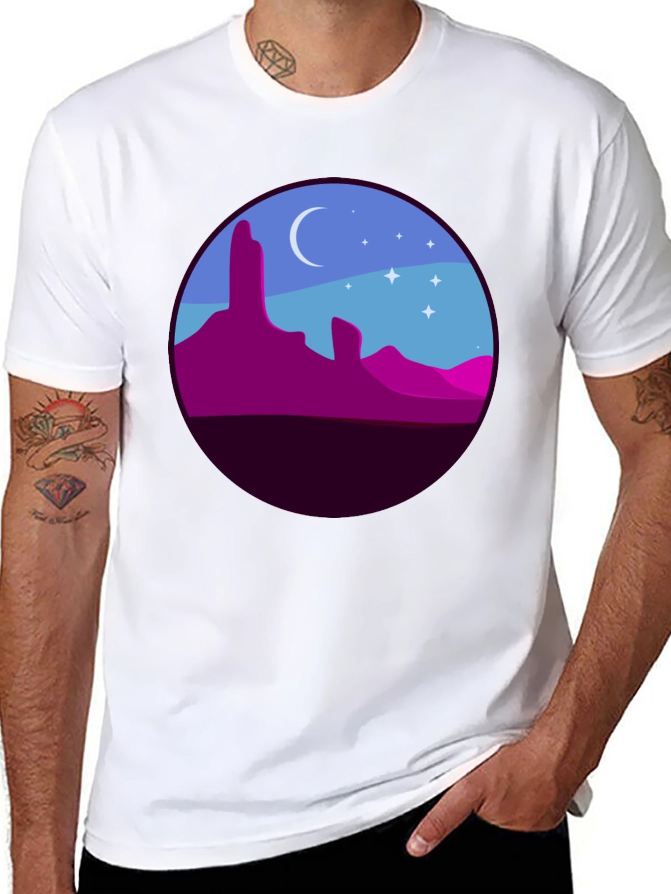 Desert Nightscape Graphic Tee