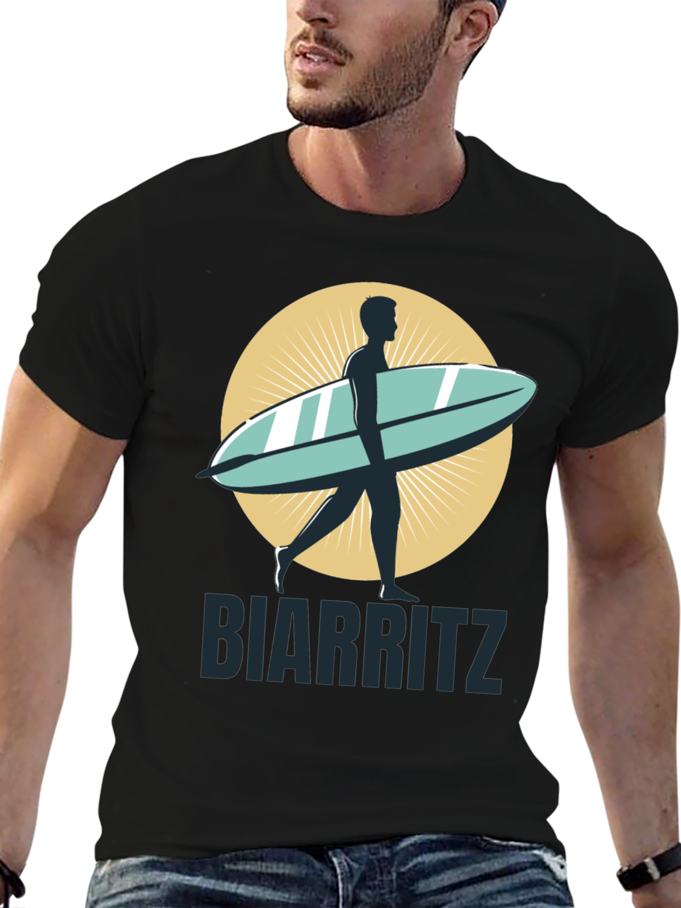 Biarritz Surfboard Graphic Tee - Stylish Casual Wear
