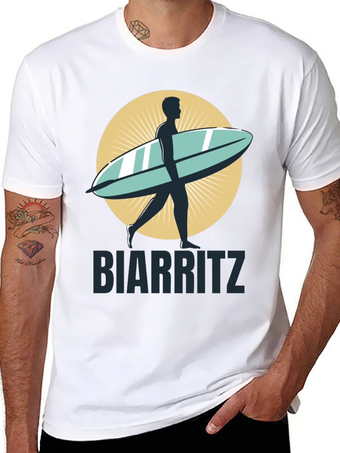 Biarritz Surfboard Graphic Tee - Stylish Casual Wear