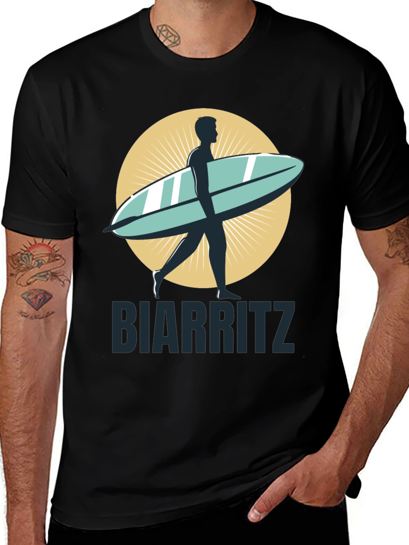 Biarritz Surfboard Graphic Tee - Stylish Casual Wear