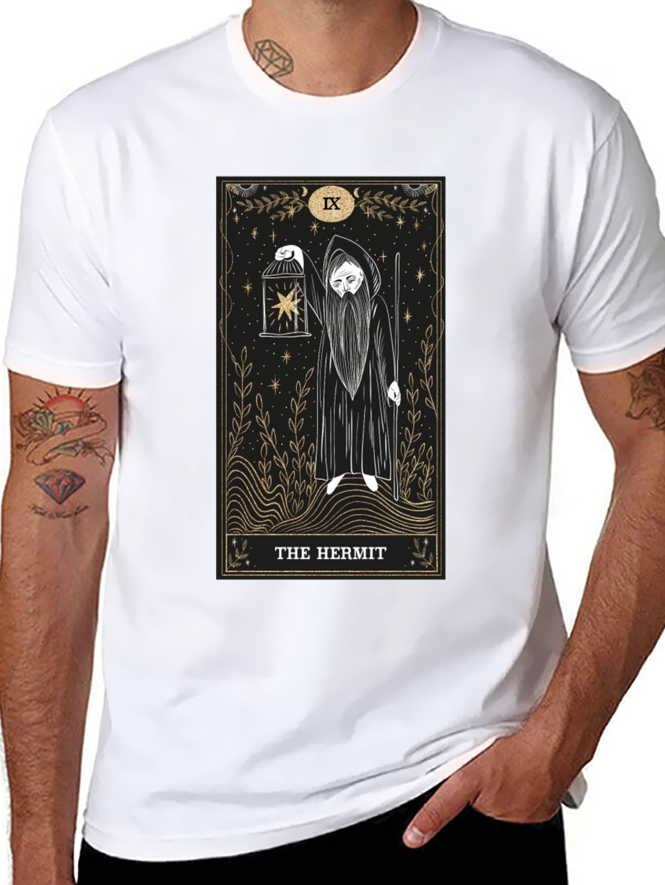 The Hermit Tarot Card Graphic T-Shirt