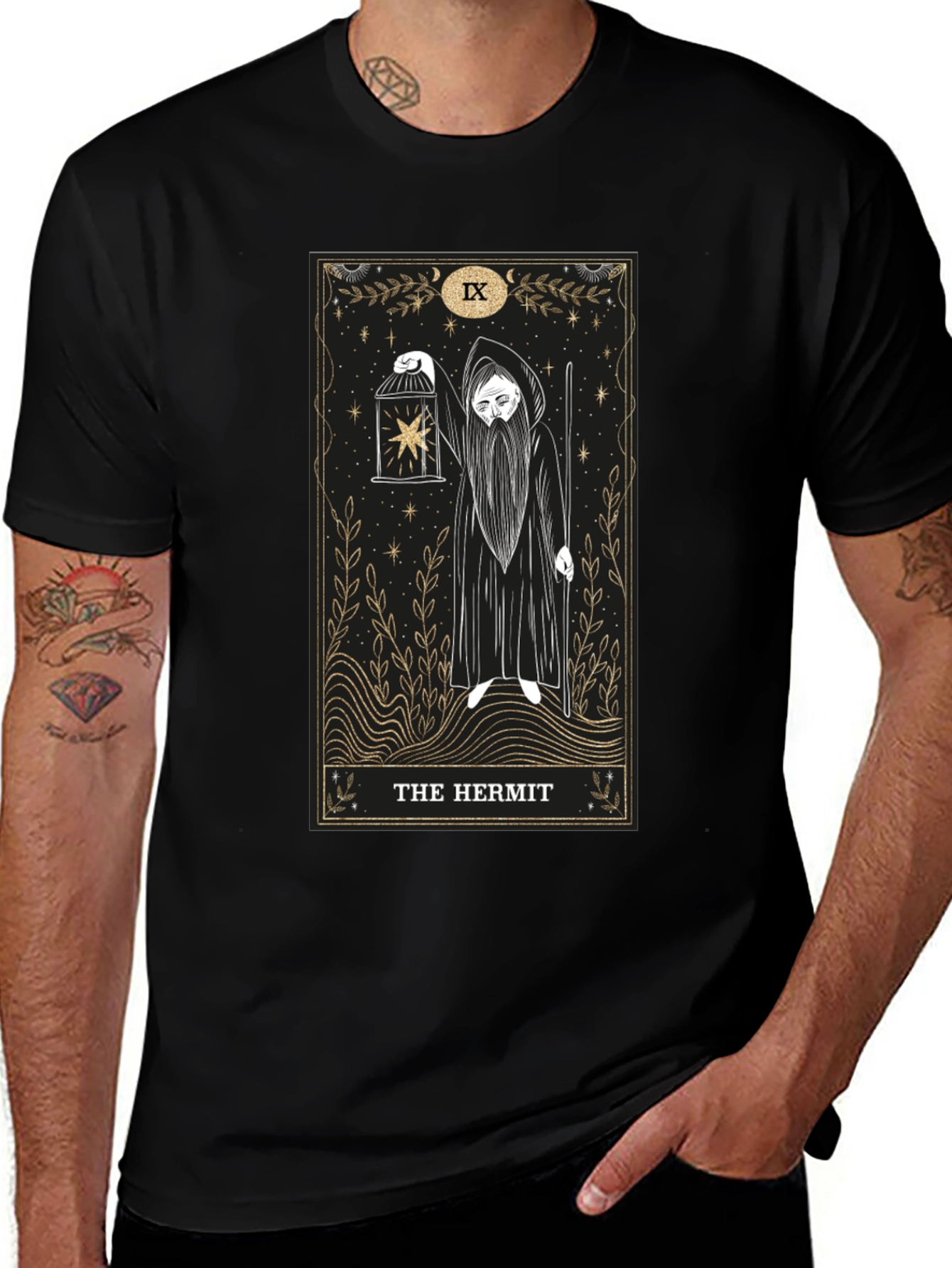 The Hermit Tarot Card Graphic T-Shirt