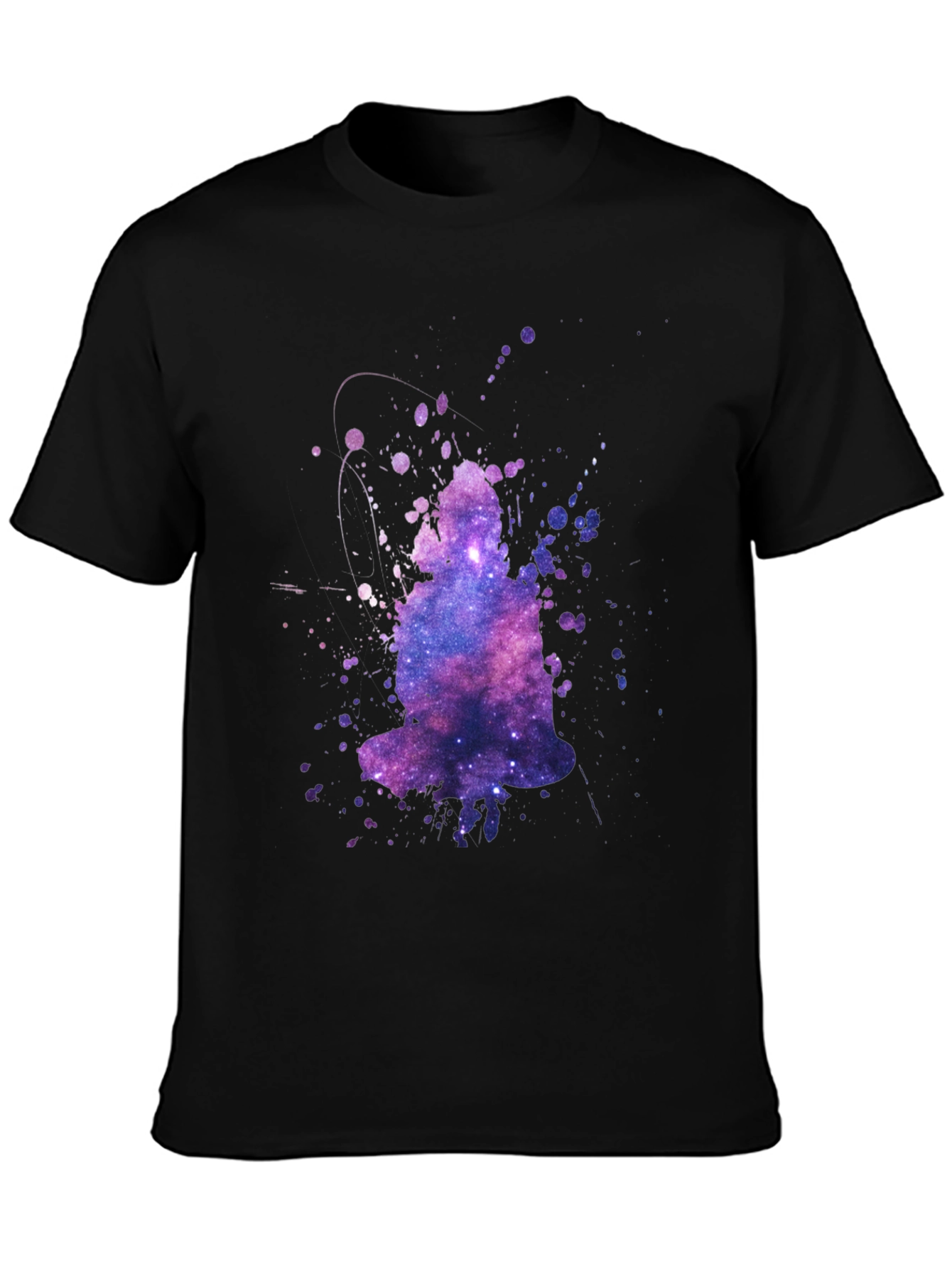 Galaxy Buddha Graphic T-Shirt - Trendy Crew Neck Tee