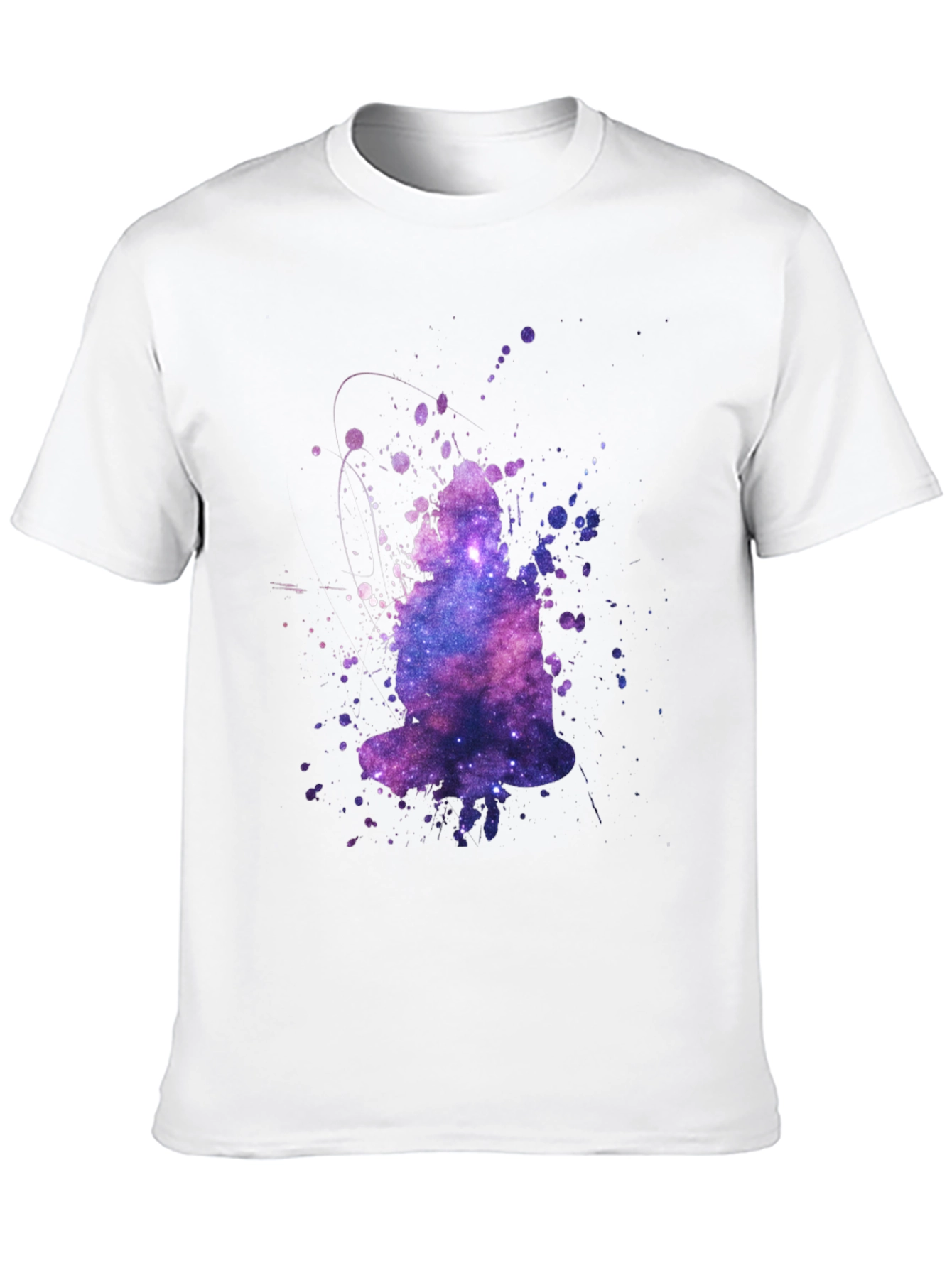 Galaxy Buddha Graphic T-Shirt - Trendy Crew Neck Tee