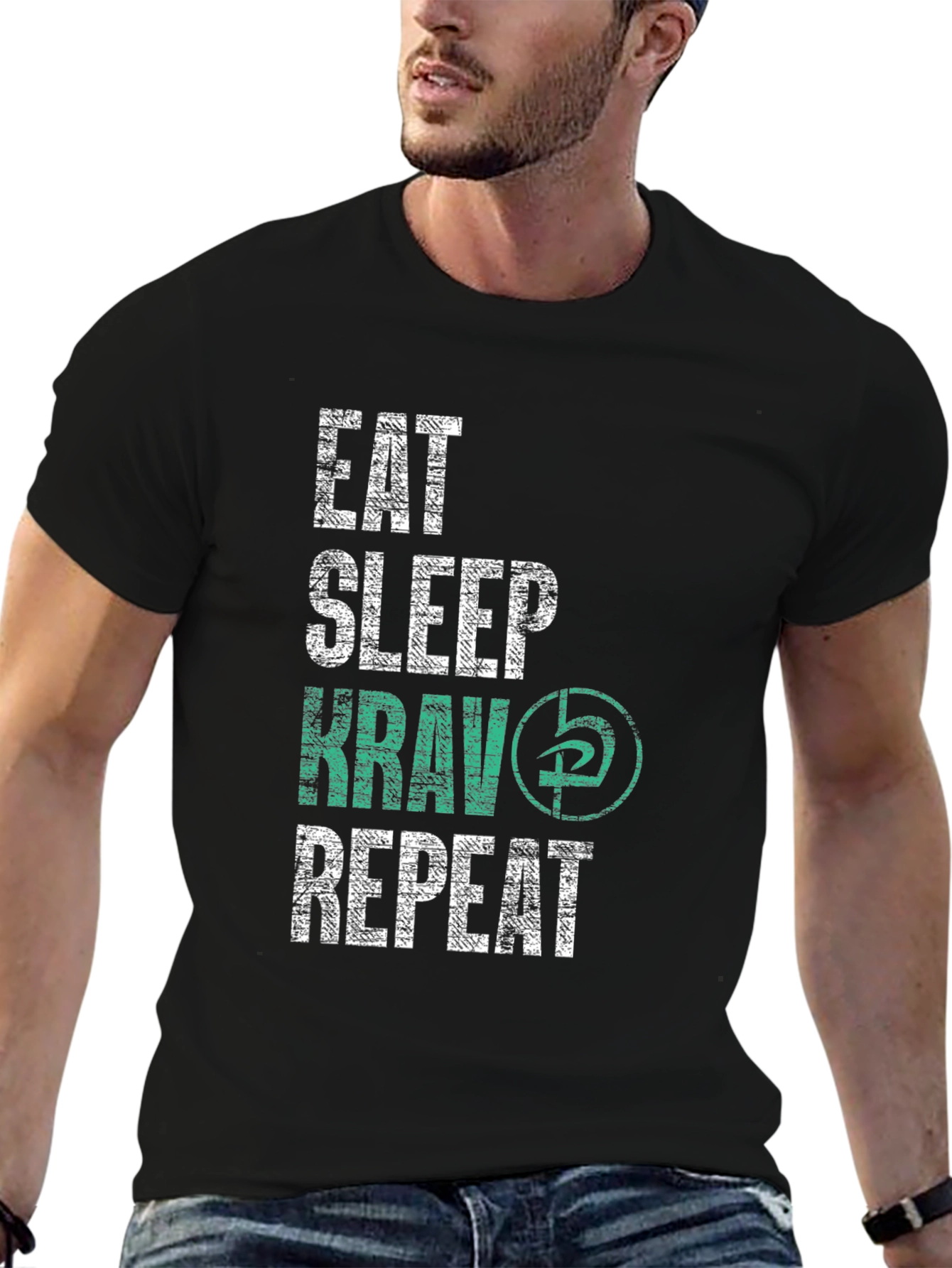 Eat Sleep Krav Repeat Black T-Shirt