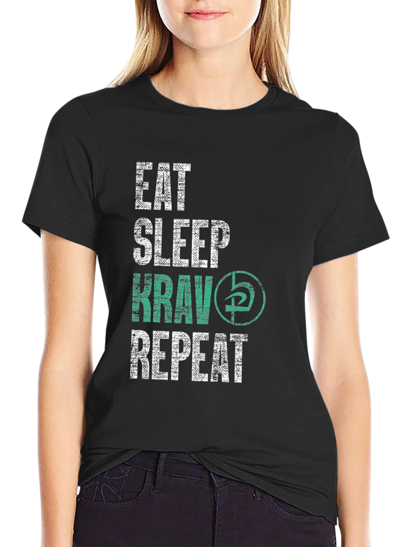 Eat Sleep Krav Repeat Black T-Shirt