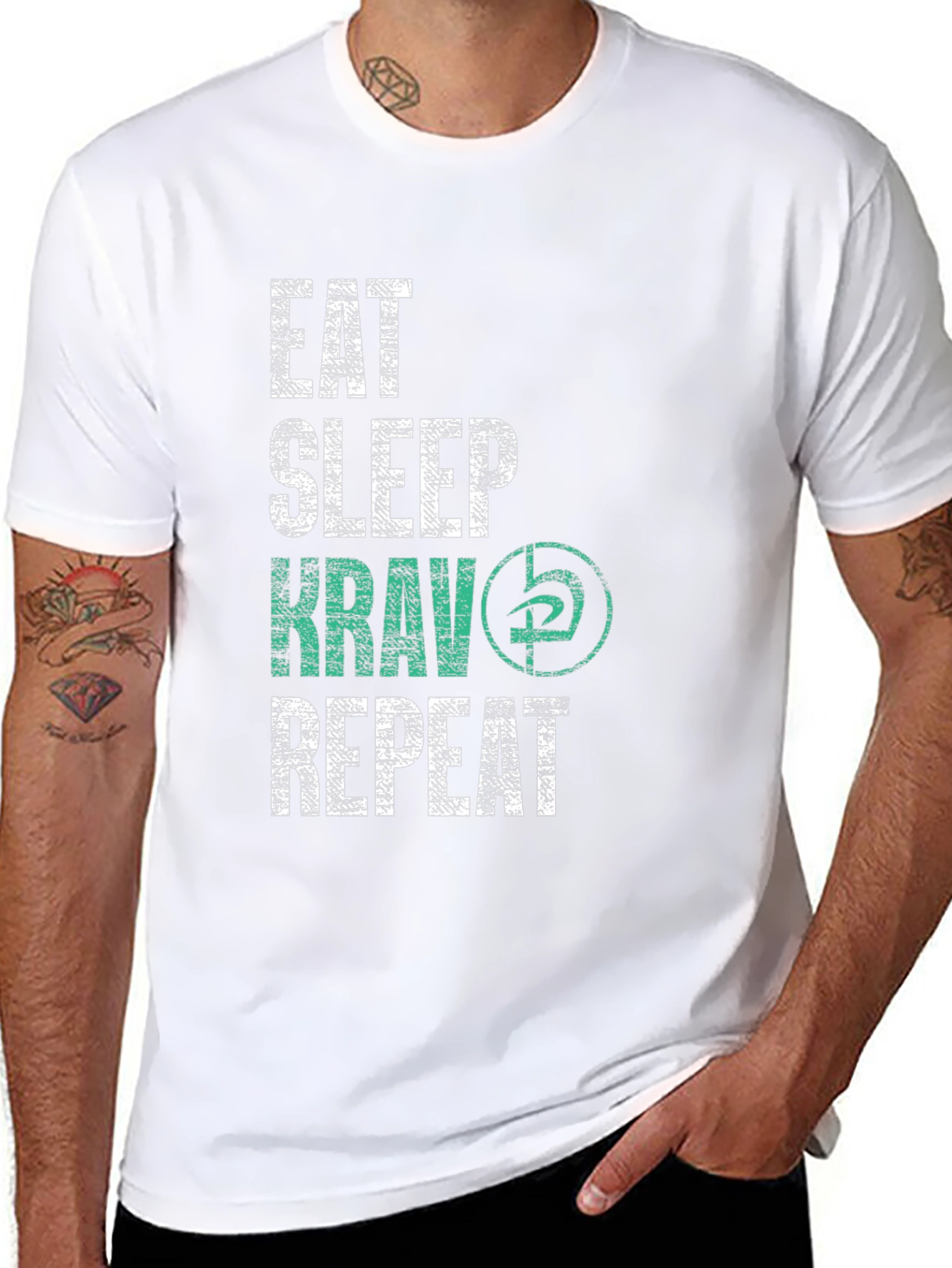 Eat Sleep Krav Repeat Black T-Shirt