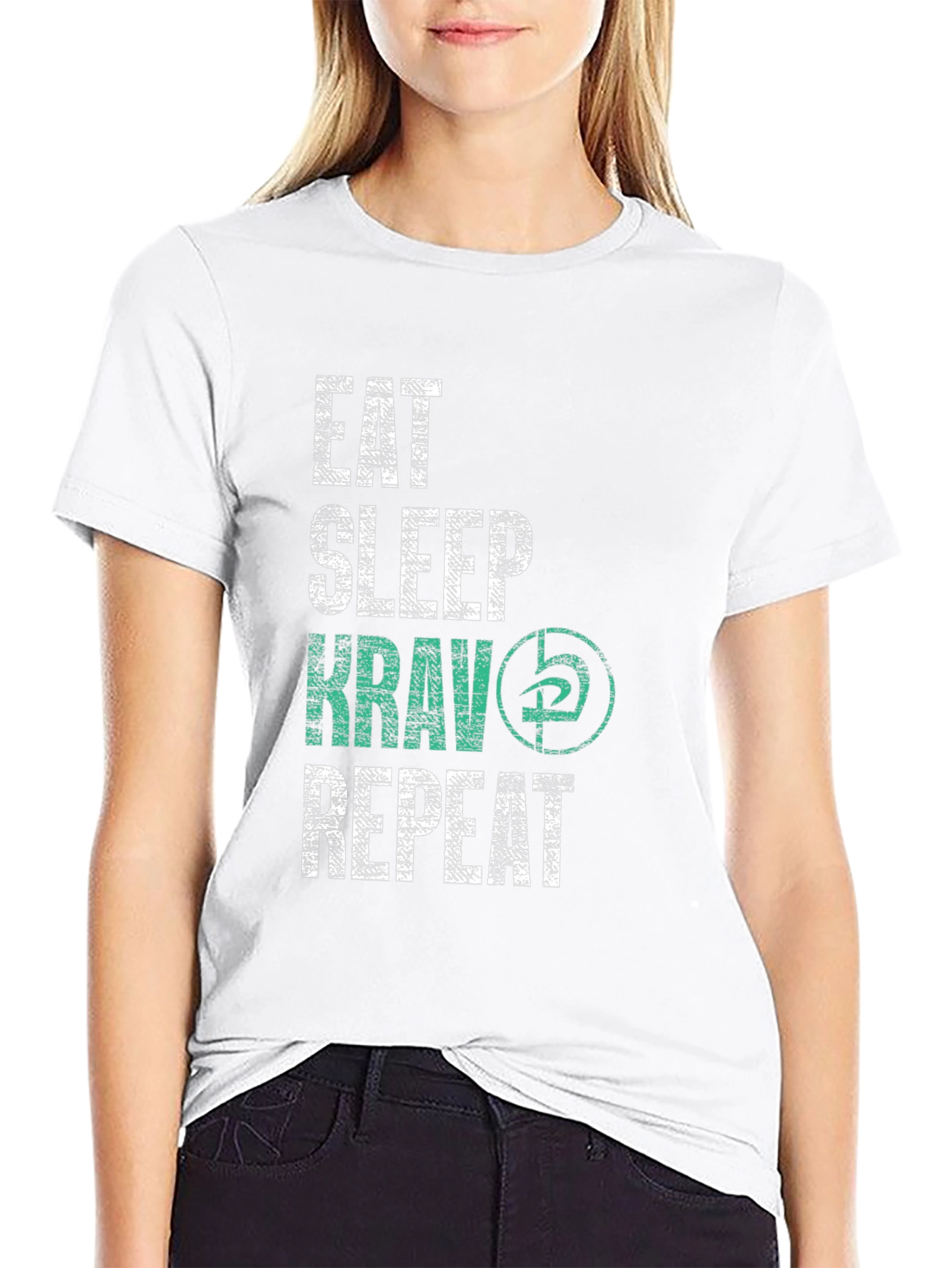 Eat Sleep Krav Repeat Black T-Shirt