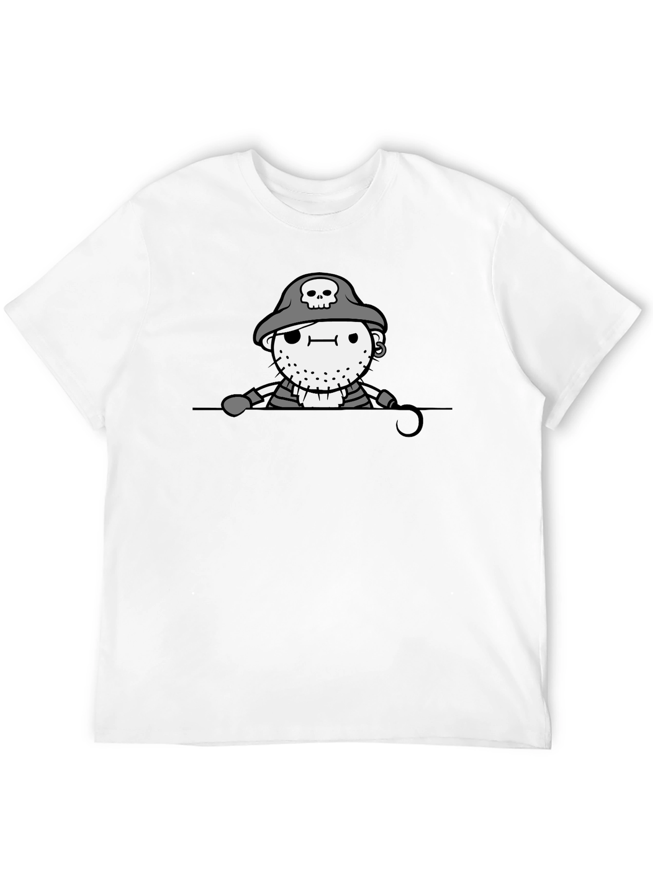 Pirate Graphic Print Black T-Shirt